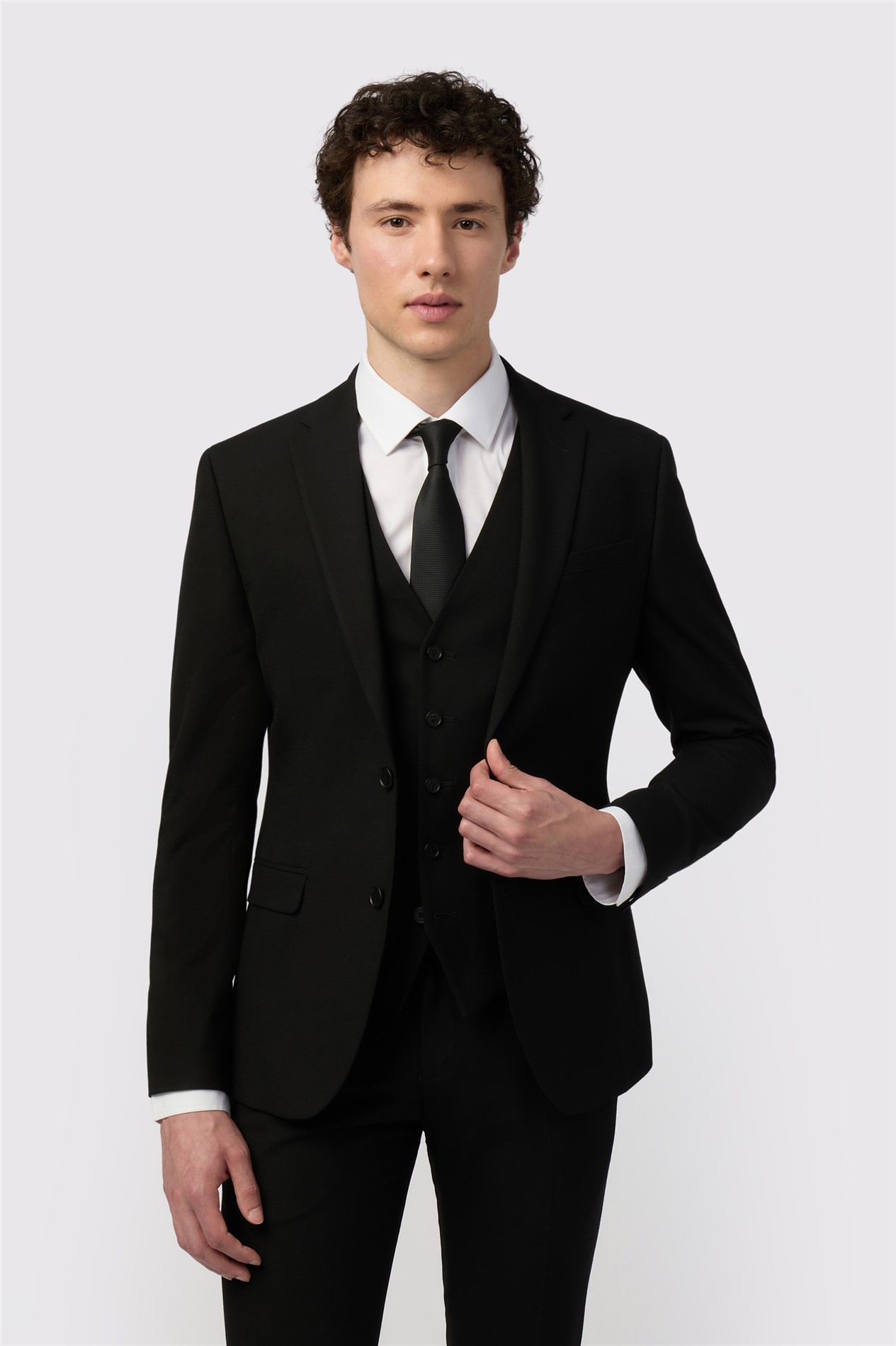 Limehaus Skinny Fit Black Stretch Jacket