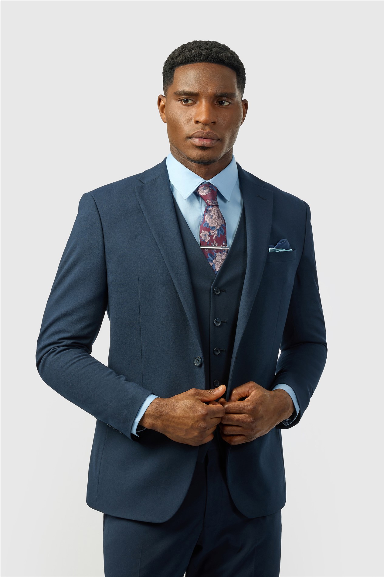Limehaus Slim Fit Navy Stretch Jacket