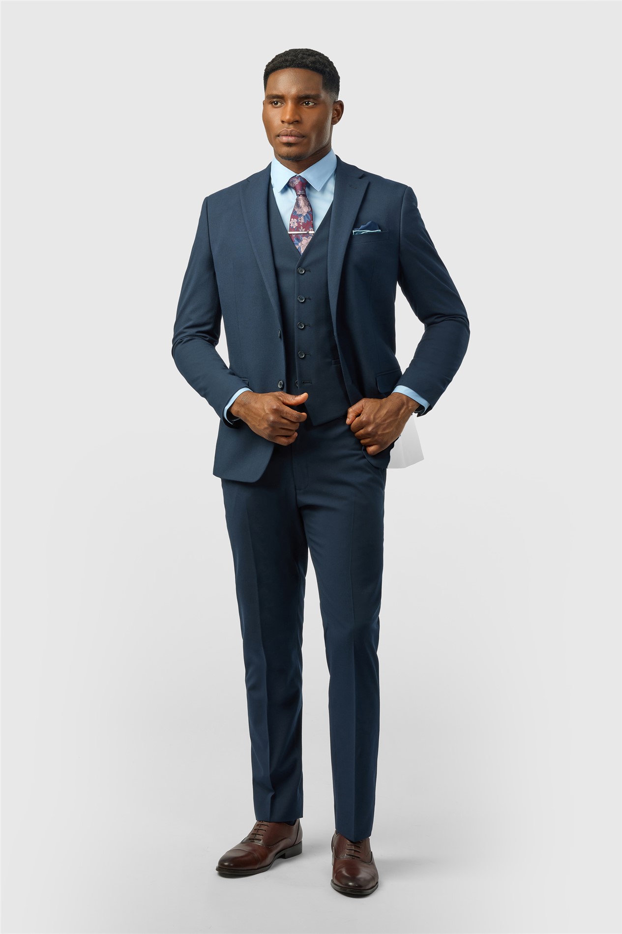 Limehaus Slim Fit Navy Stretch Jacket