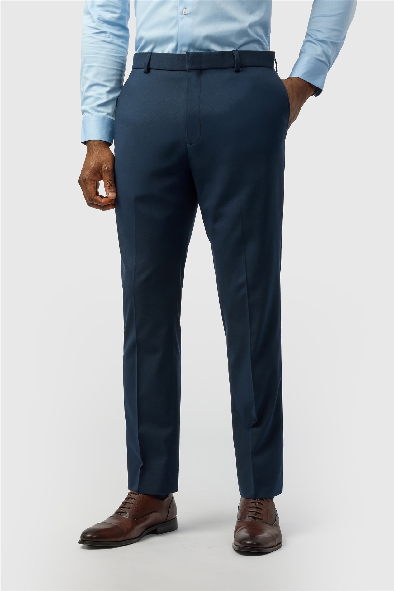 Limehaus Slim Fit Navy Stretch Trousers