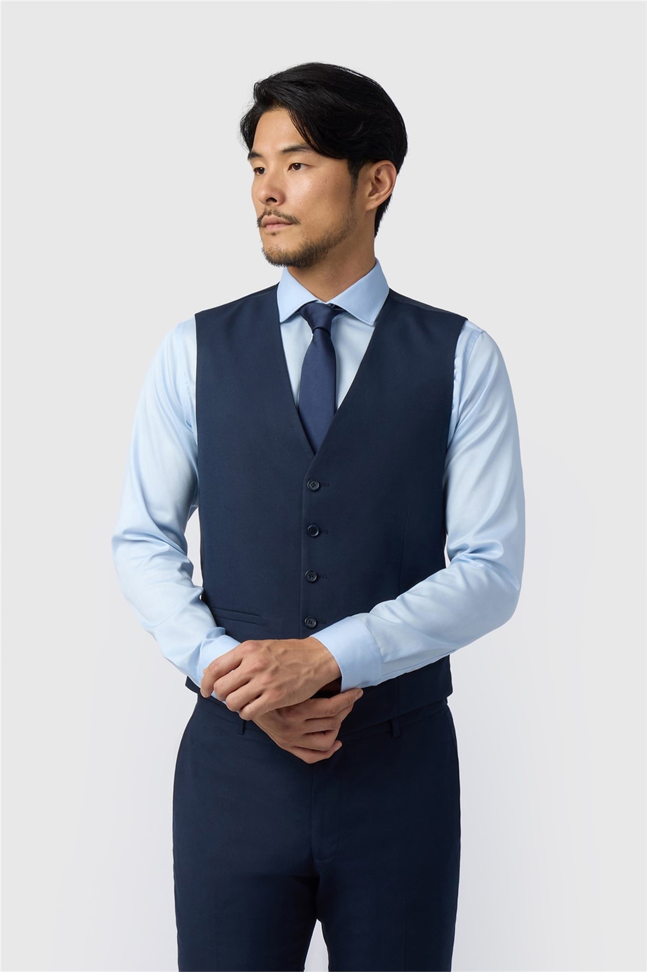 Limehaus Regular Fit Navy Stretch Waistcoat