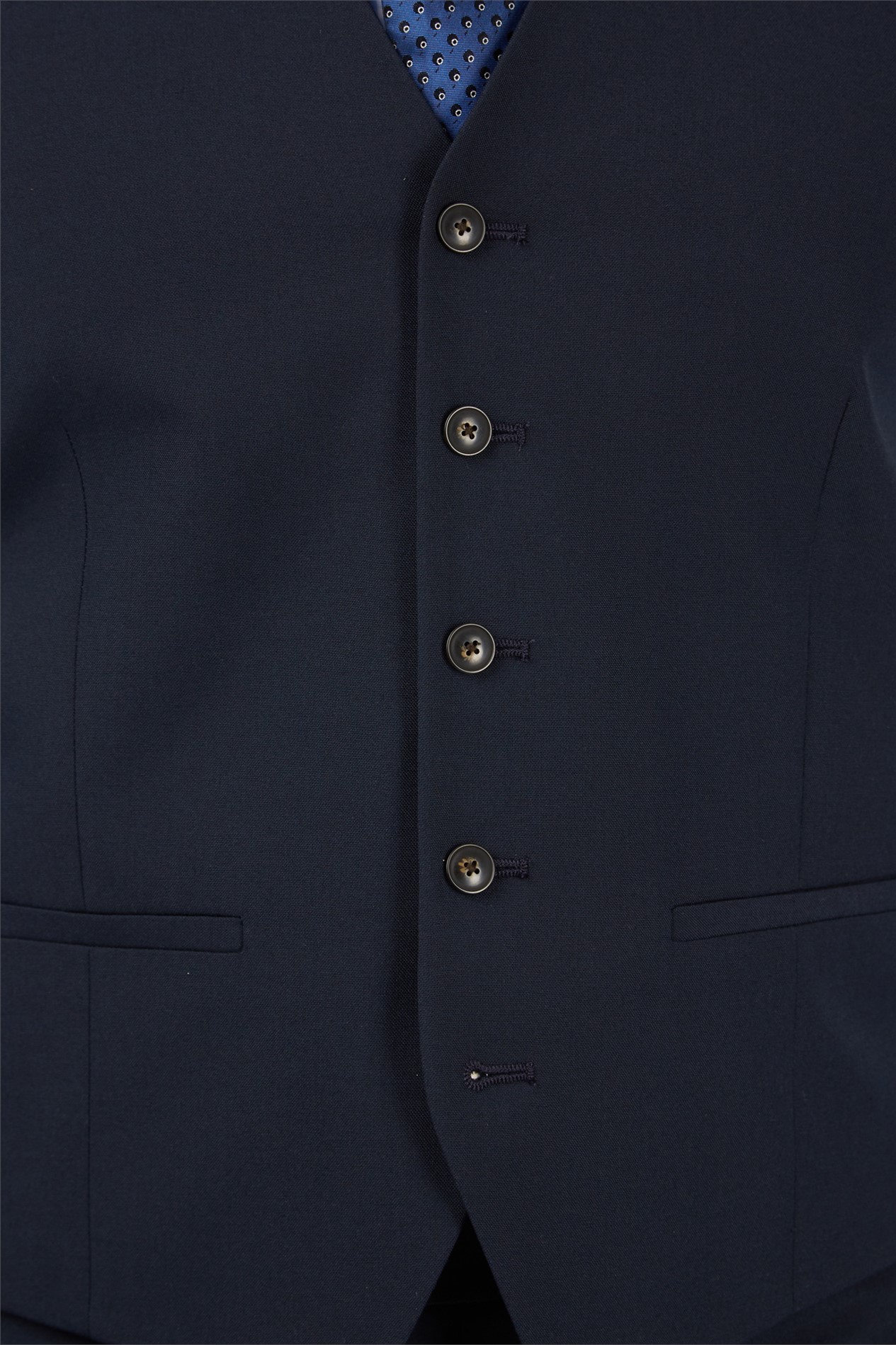 Limehaus Regular Fit Navy Stretch Waistcoat