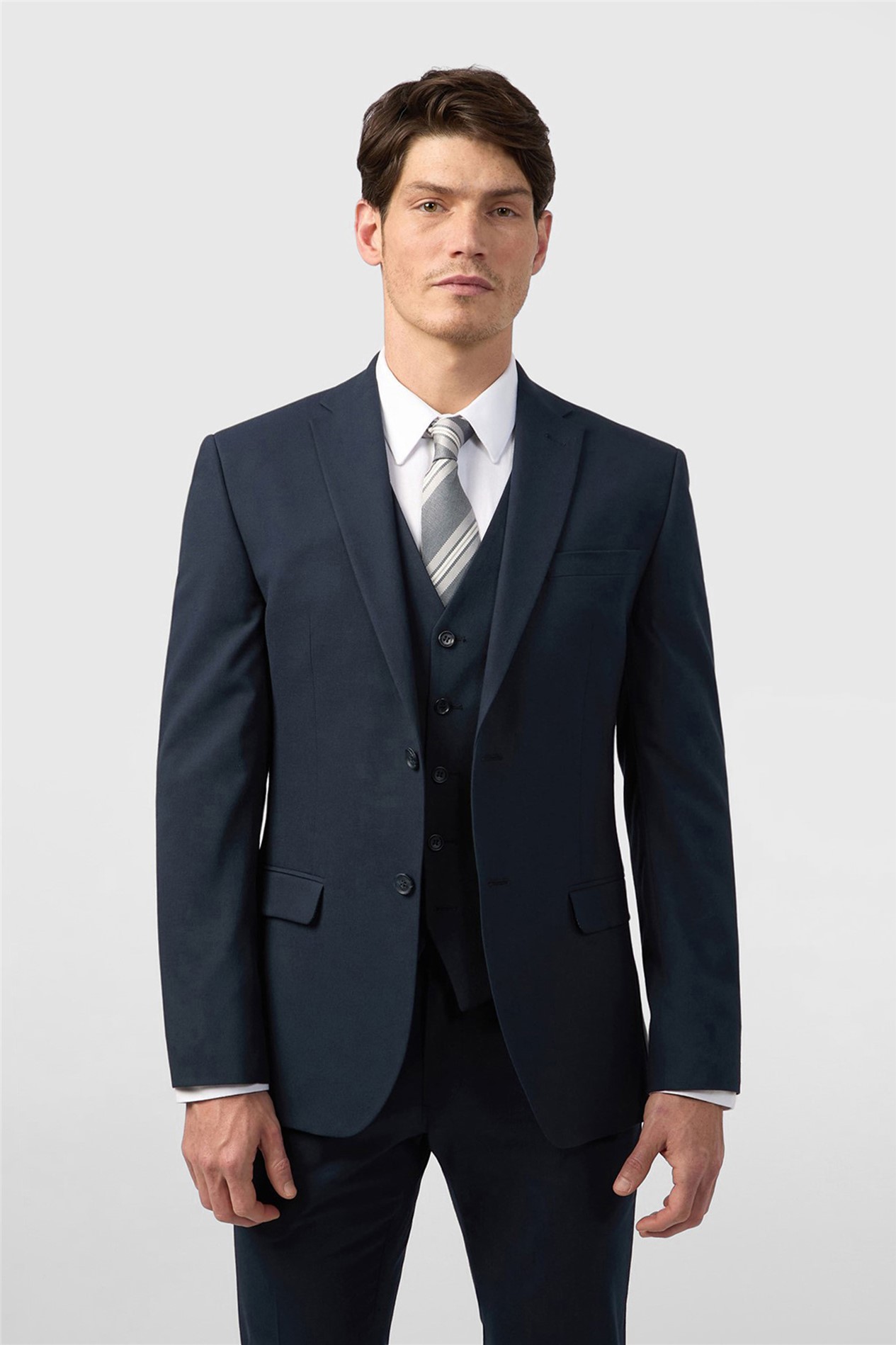 Limehaus Tailored Fit Navy Stretch Jacket