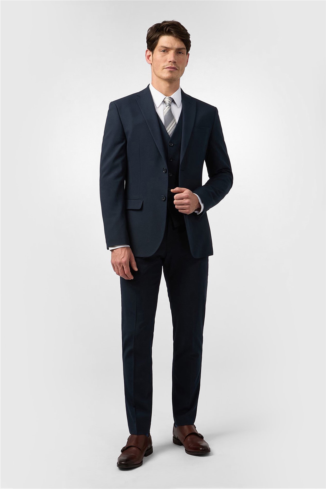 Limehaus Tailored Fit Navy Stretch Jacket