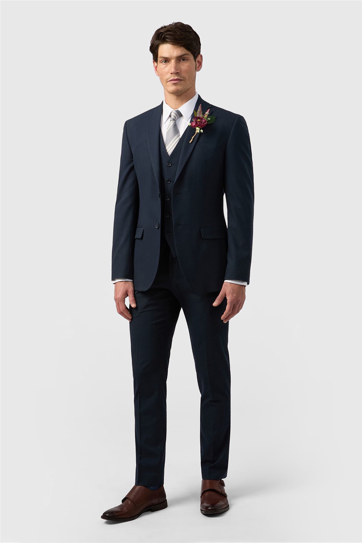 Limehaus Tailored Fit Navy Stretch Jacket