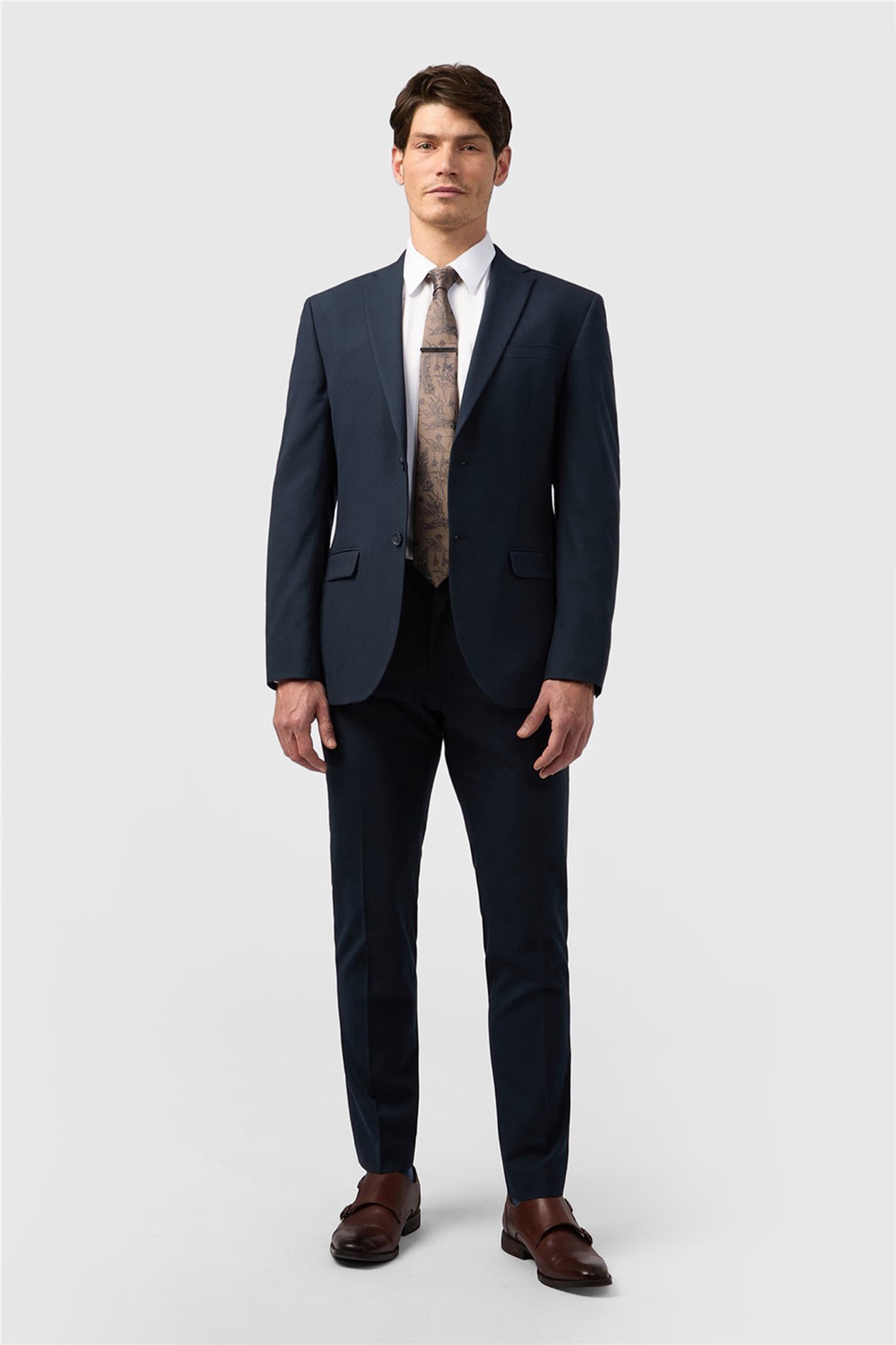 Limehaus Tailored Fit Navy Stretch Jacket