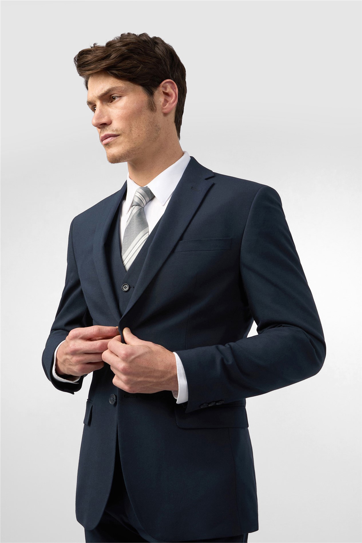 Limehaus Tailored Fit Navy Stretch Jacket