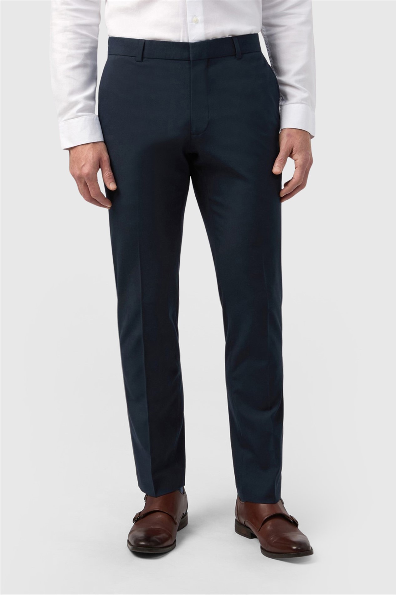 Limehaus Tailored Fit Navy Stretch Trousers