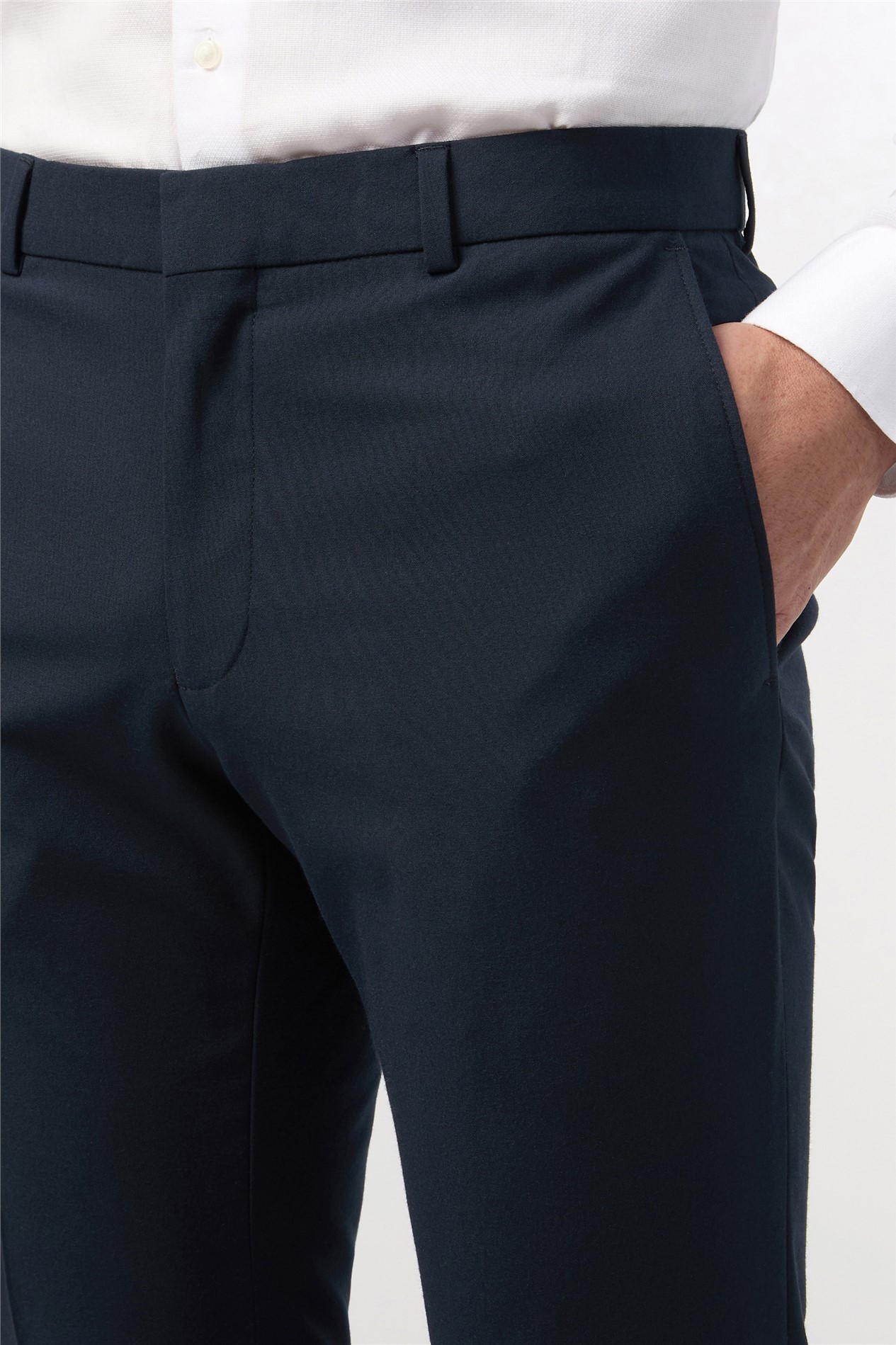 Limehaus Tailored Fit Navy Stretch Trousers