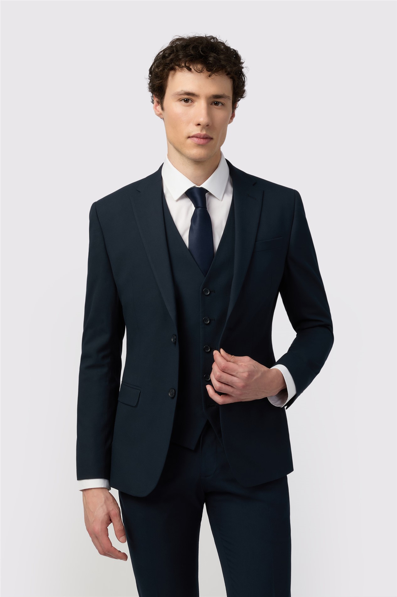 Limehaus Skinny Fit Navy Stretch Jacket