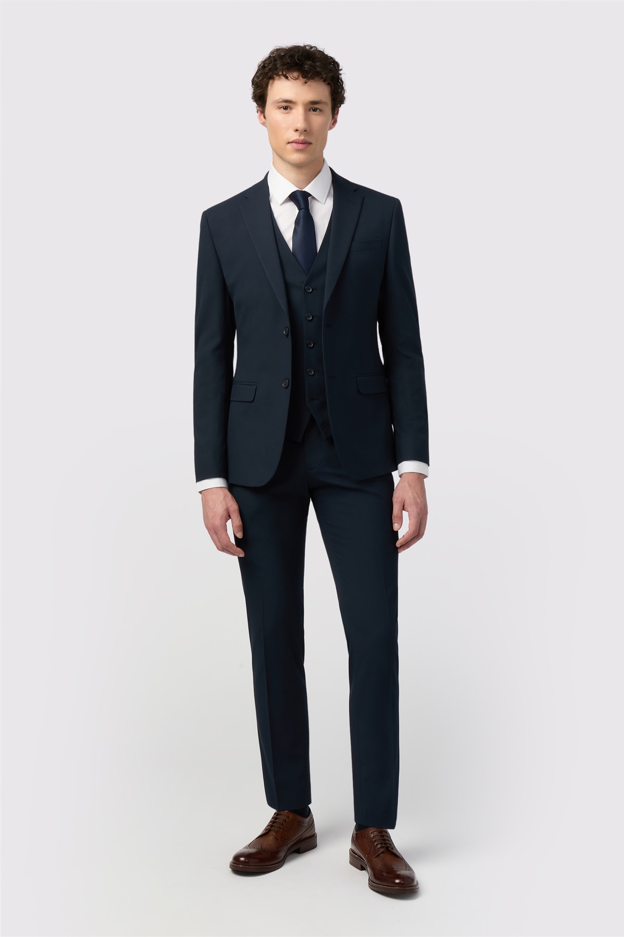 Limehaus Skinny Fit Navy Stretch Jacket