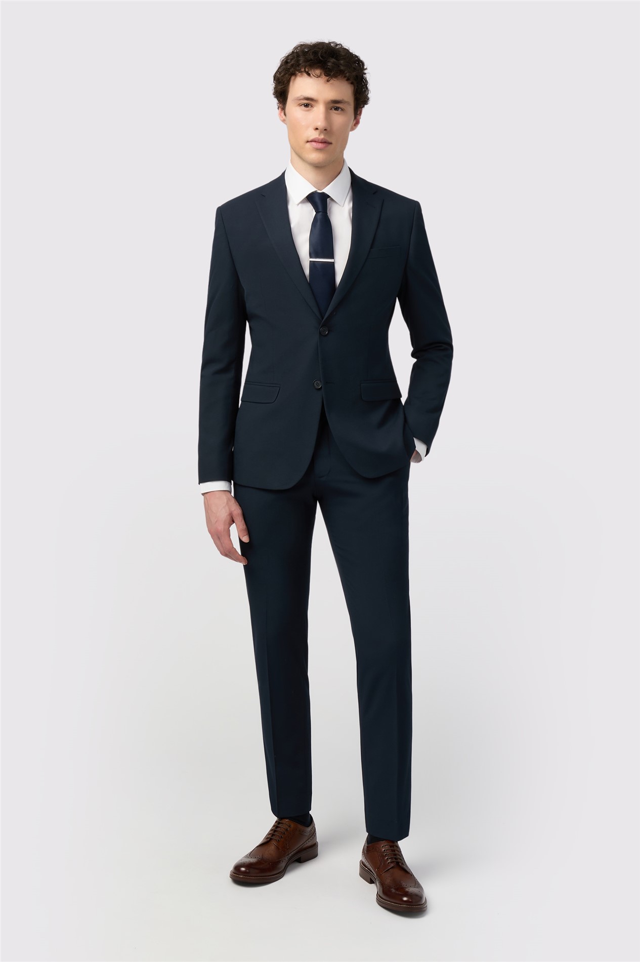 Limehaus Skinny Fit Navy Stretch Jacket