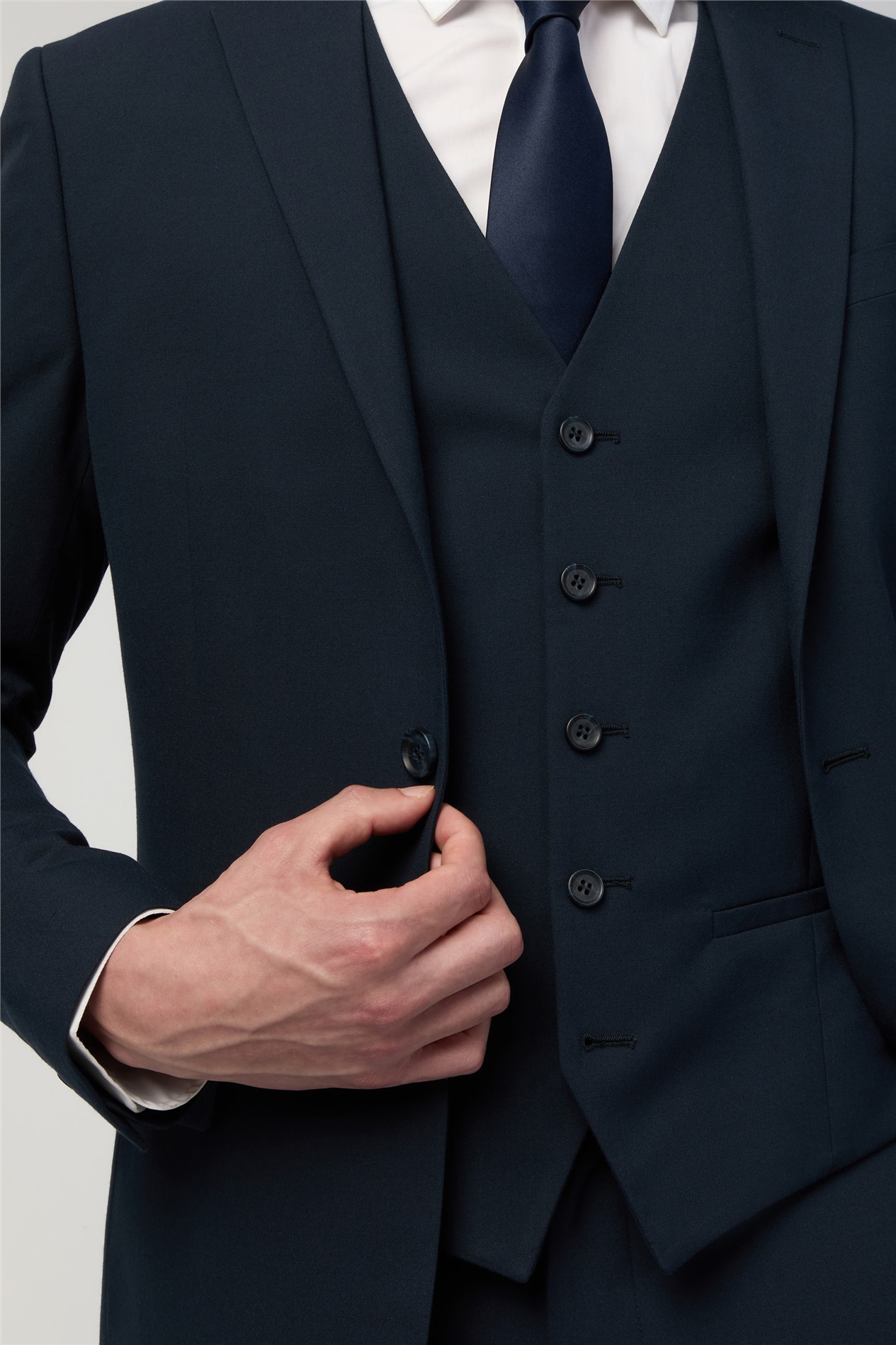 Limehaus Skinny Fit Navy Stretch Jacket