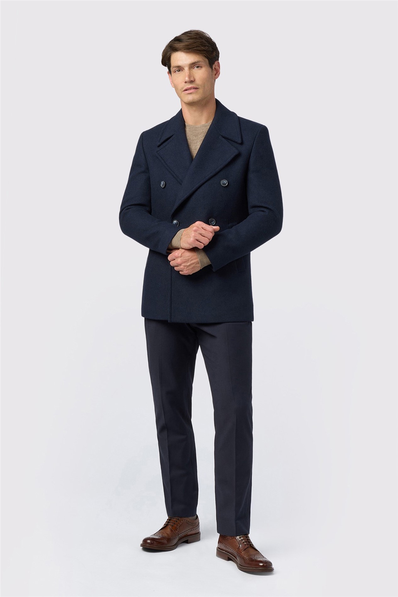 Melka Slim Fit Navy Peacoat
