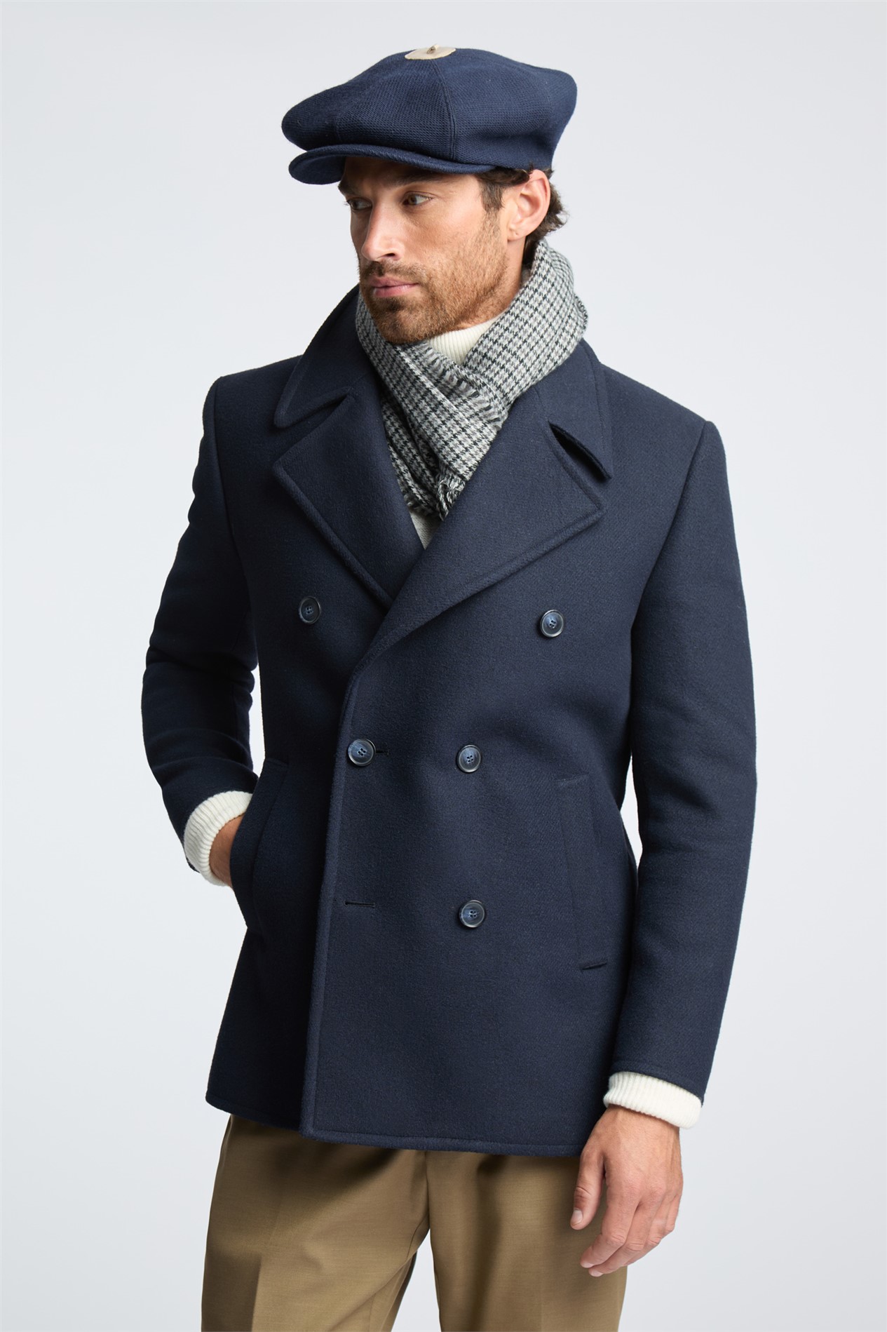 Melka Slim Fit Navy Peacoat