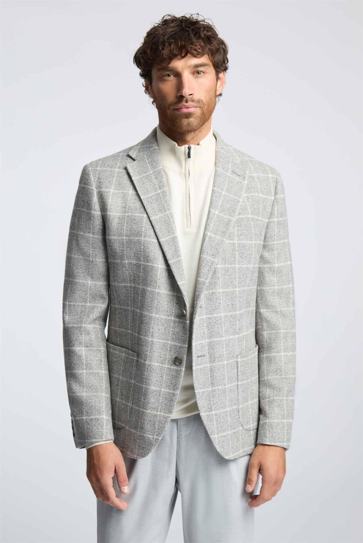 Melka Grey Subtle Check Blazer