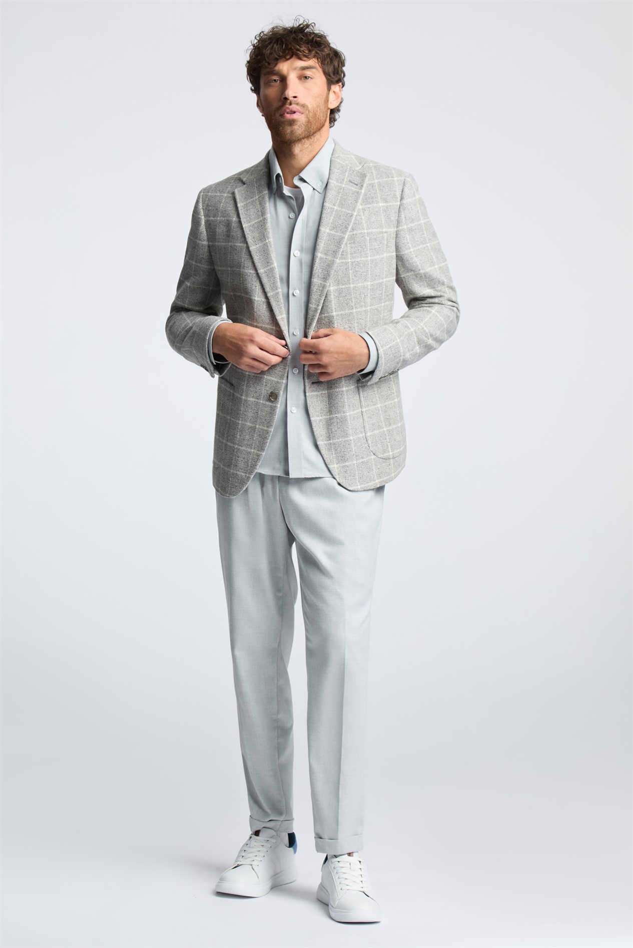 Melka Grey Subtle Check Blazer