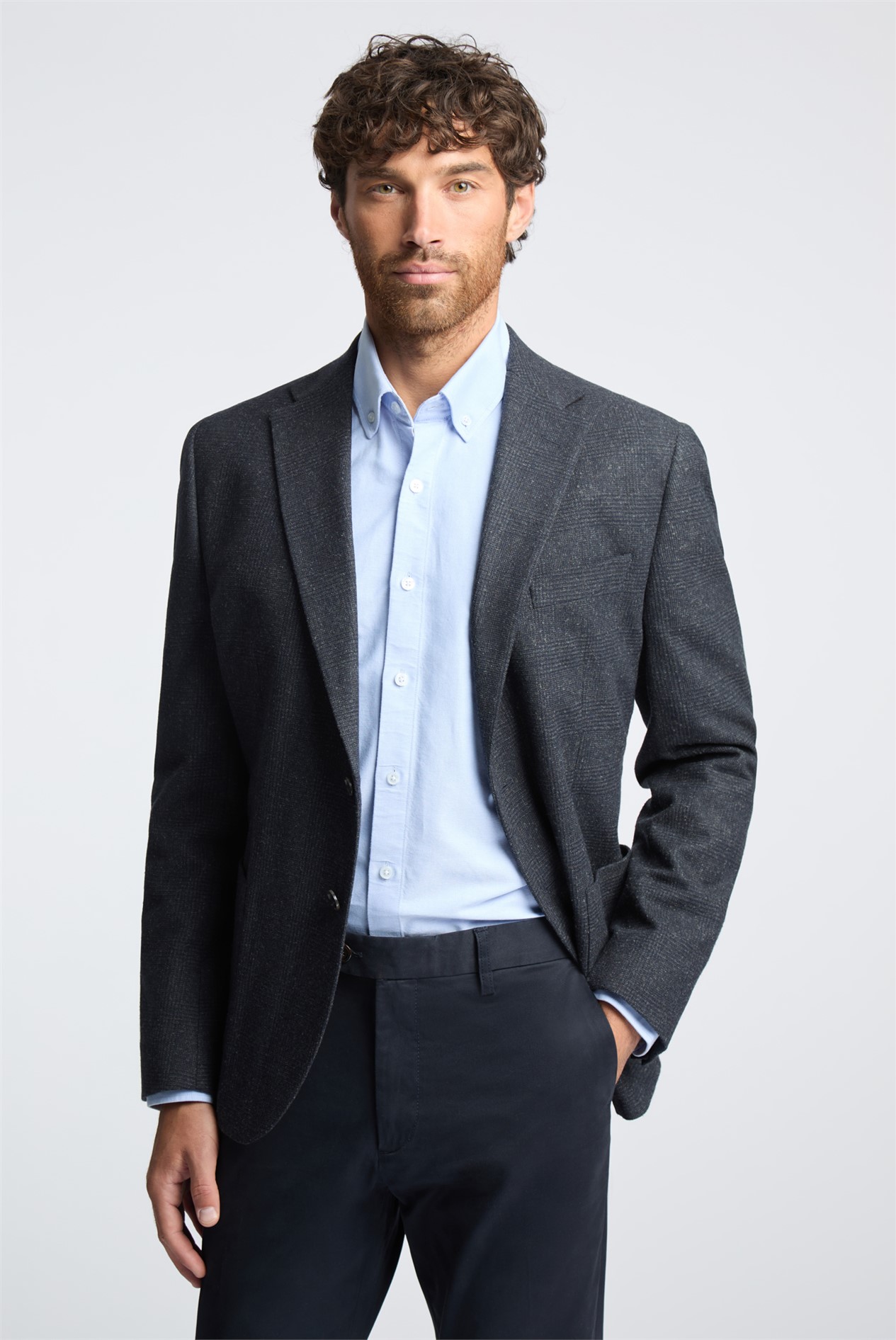 Melka Navy Checked Blazer