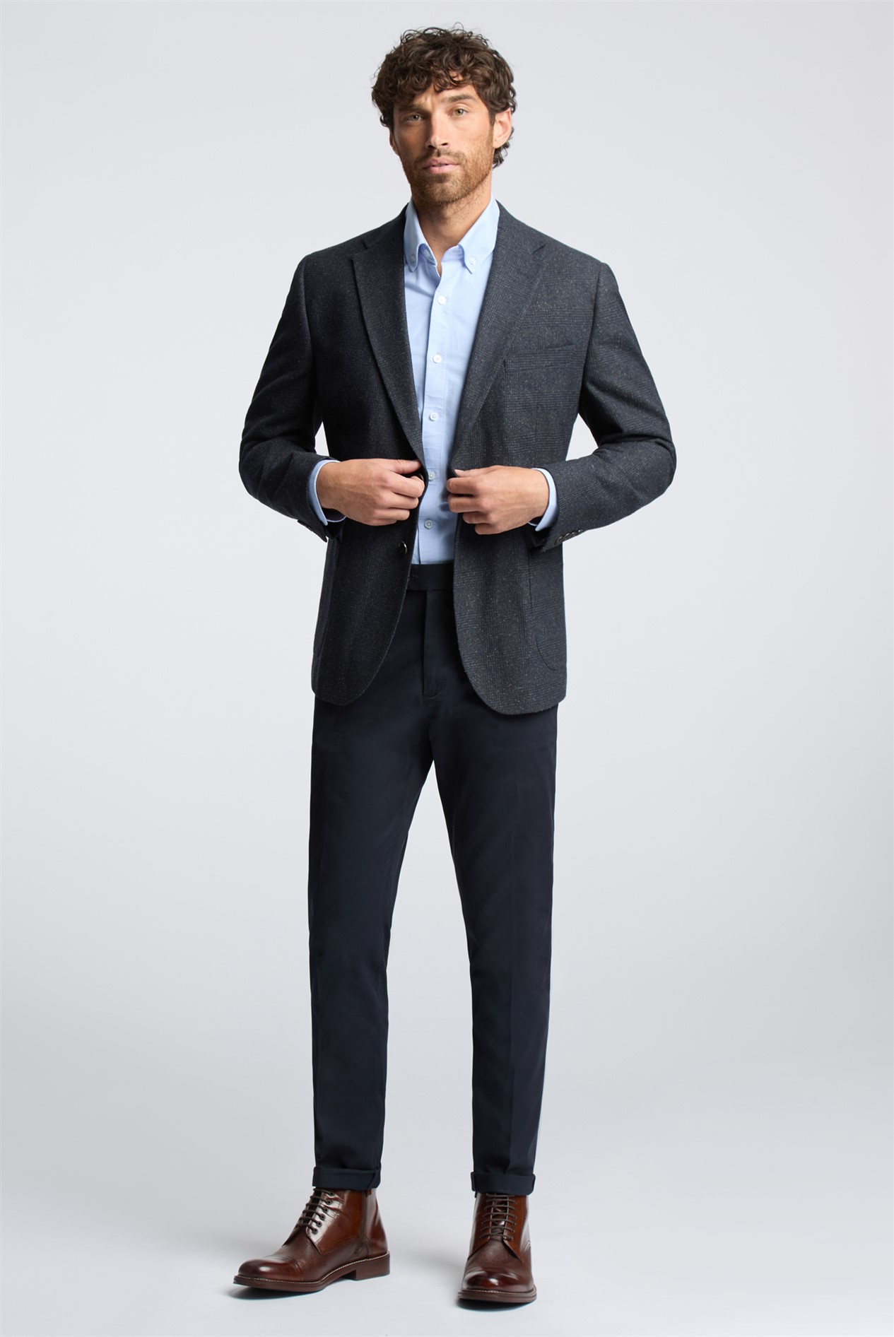 Melka Navy Checked Blazer