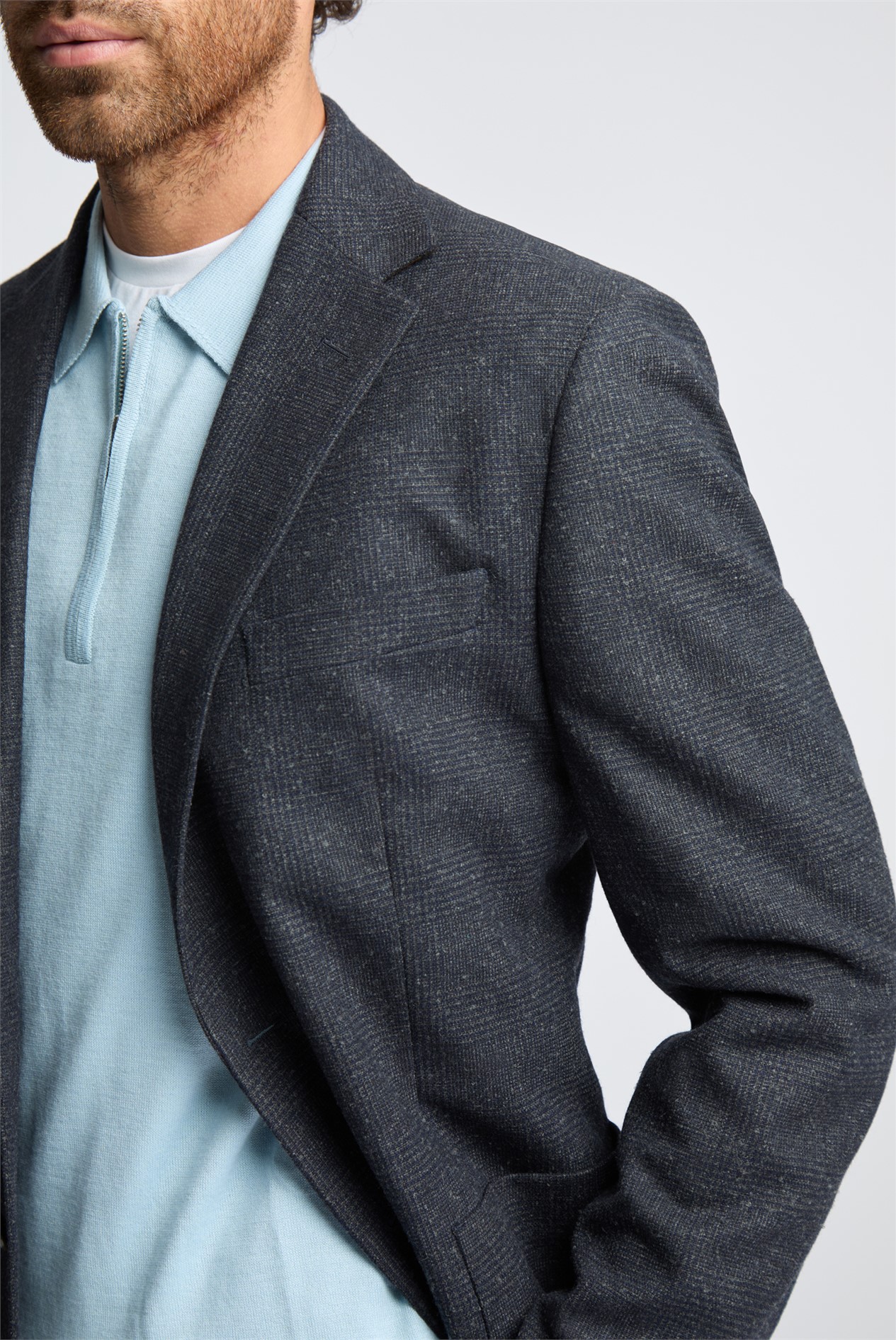 Melka Navy Checked Blazer