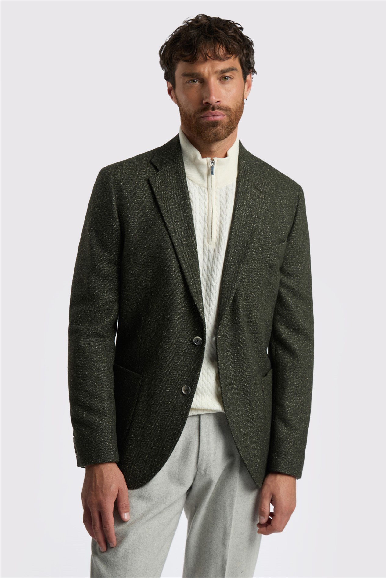 Melka Green Herringbone Blazer