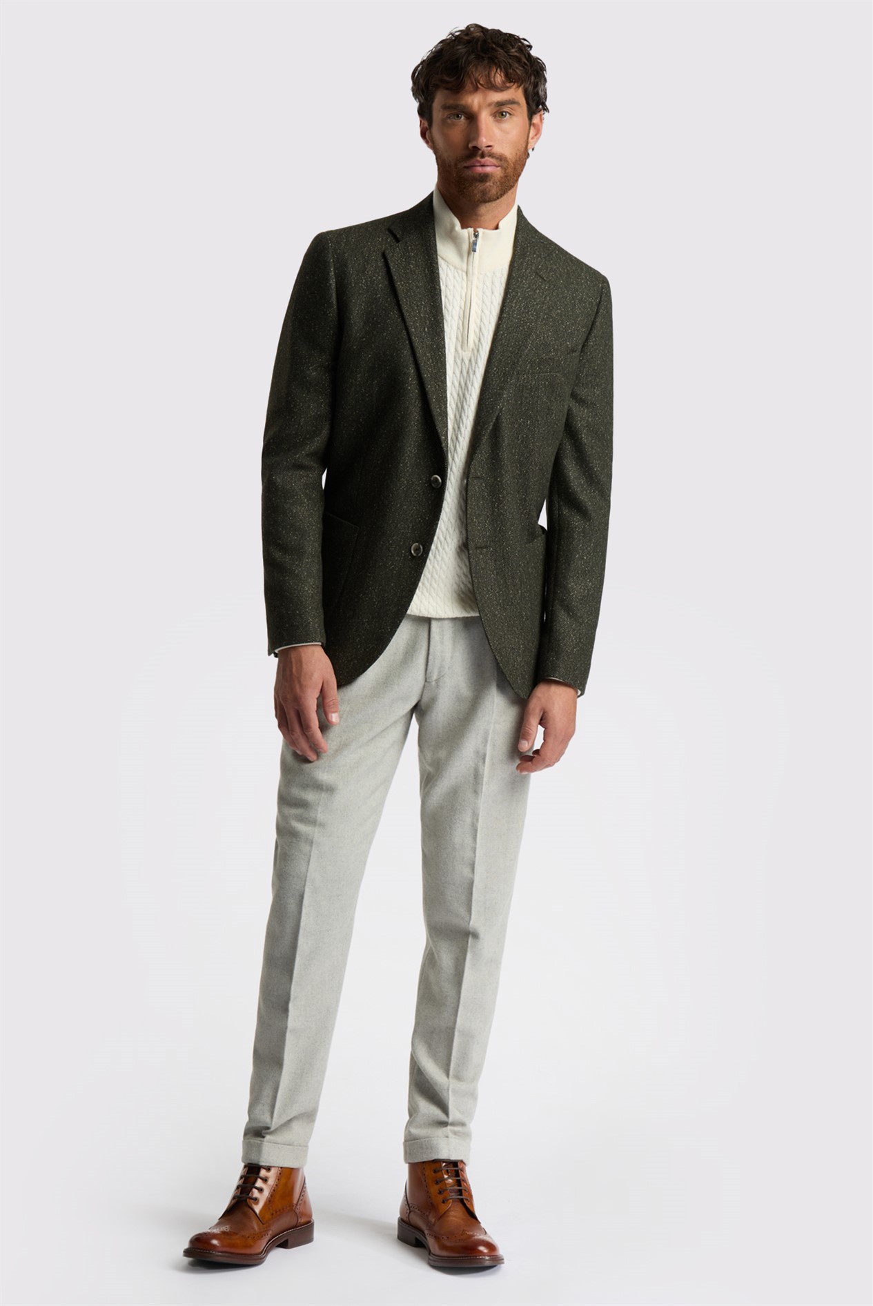 Melka Green Herringbone Blazer