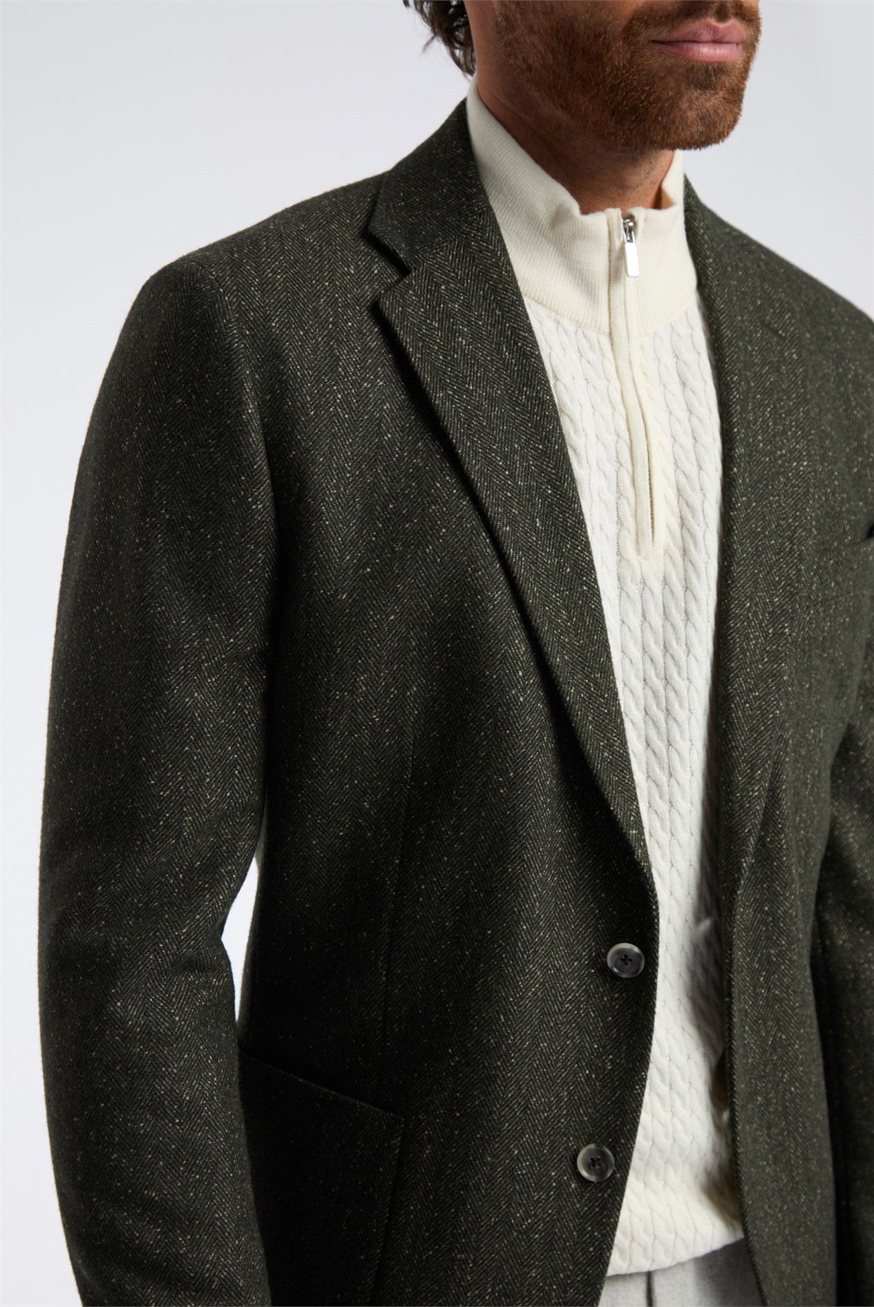 Melka Green Herringbone Blazer