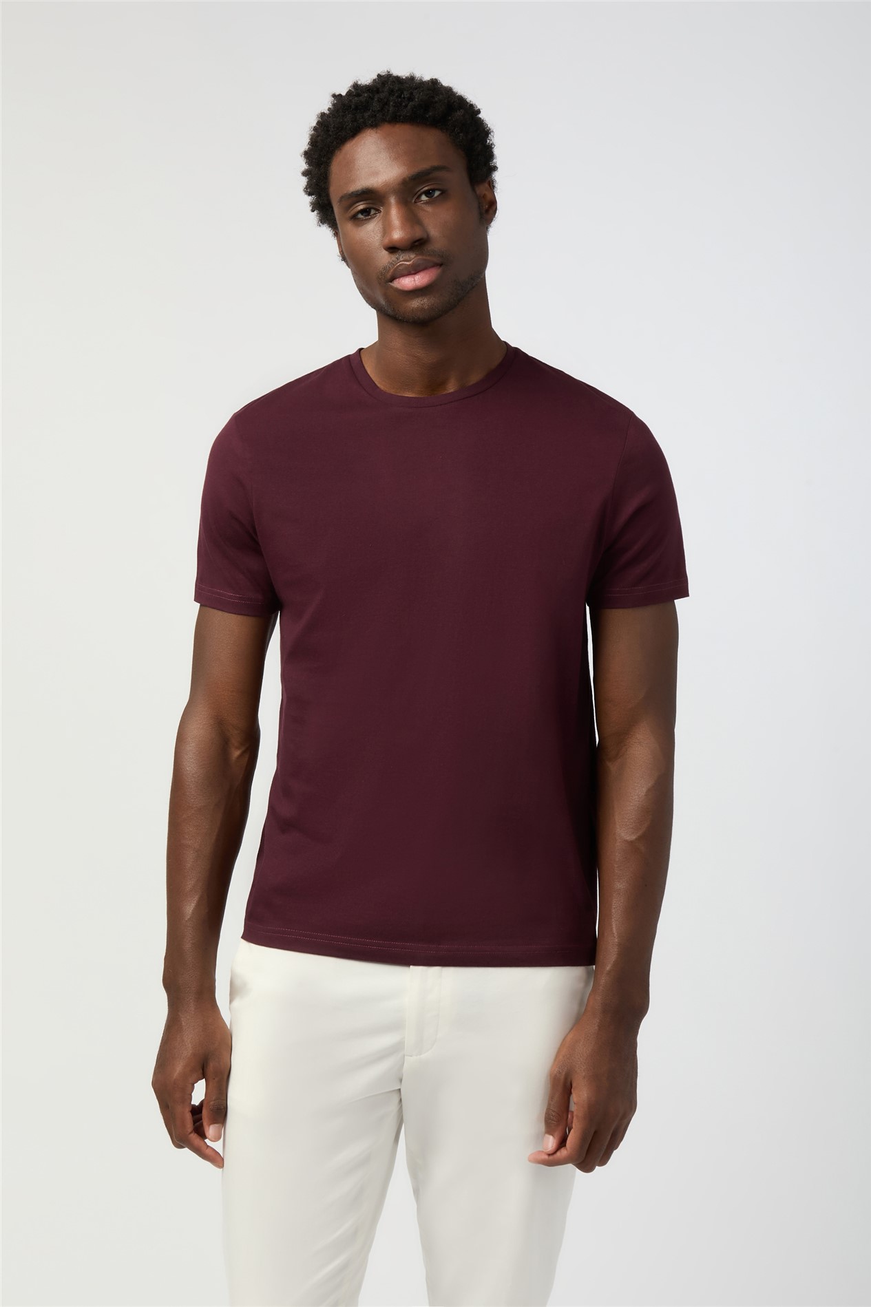 Melka Burgundy Crew Neck T-Shirt