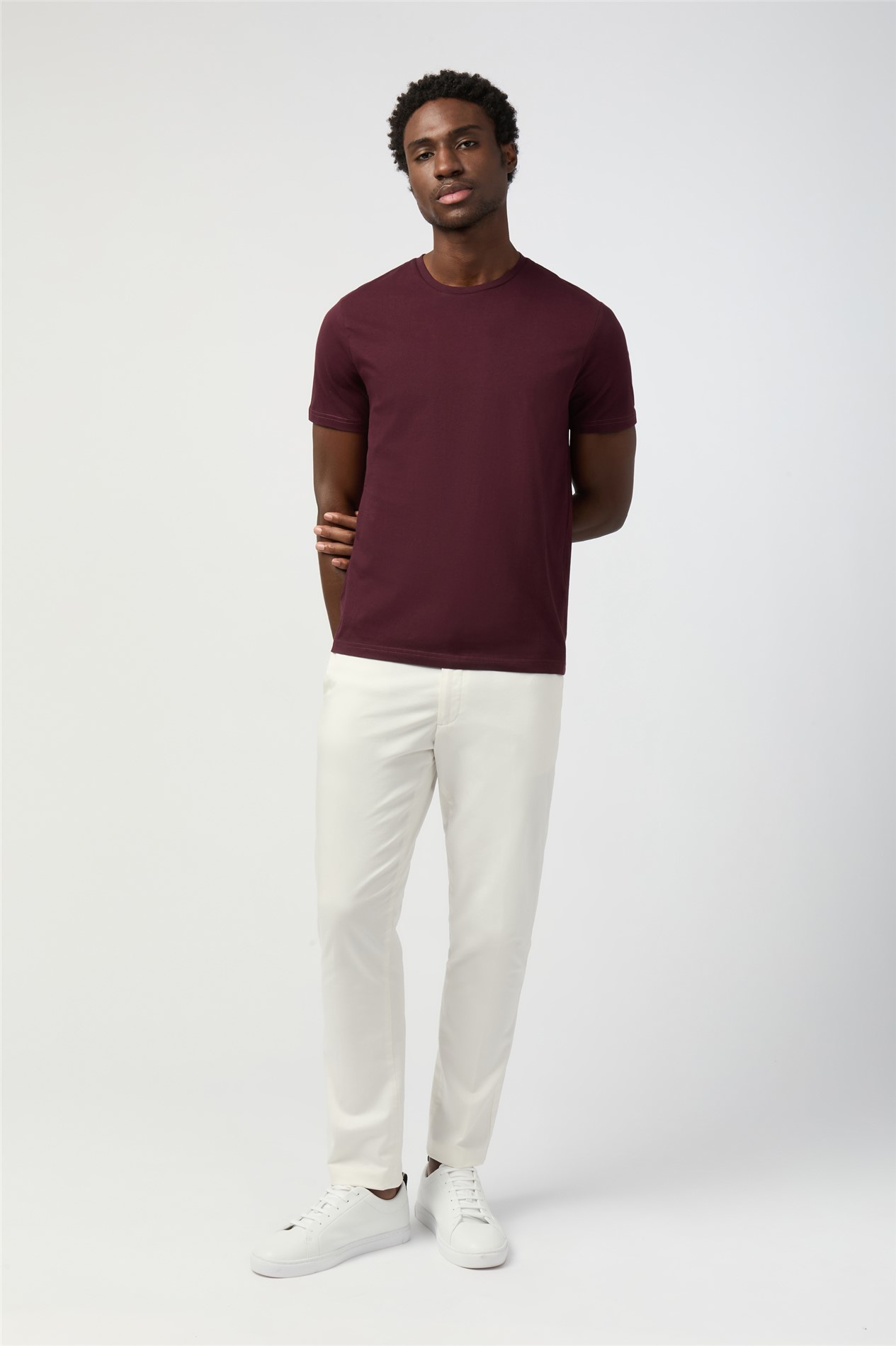 Melka Burgundy Crew Neck T-Shirt