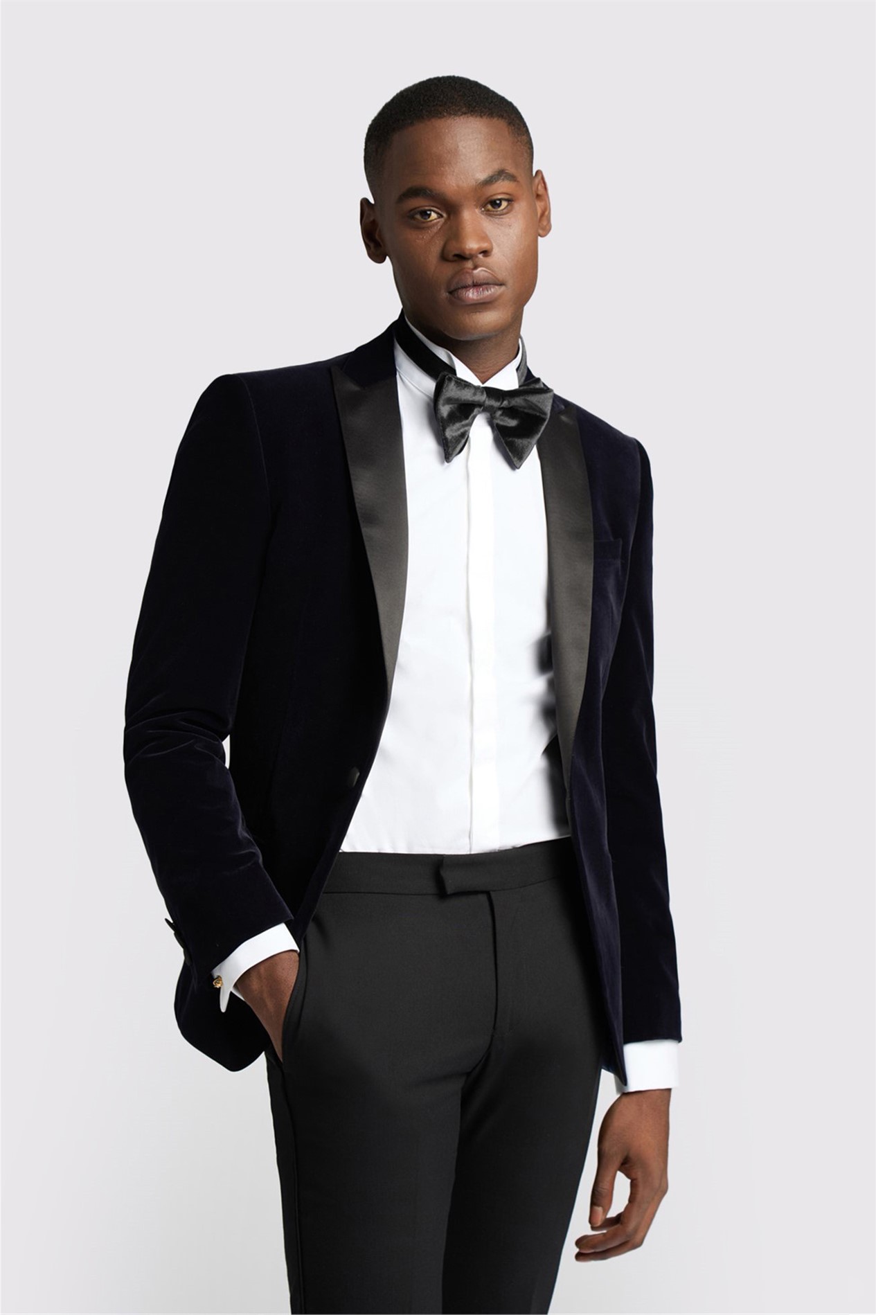 Antique Rogue Slim Fit Navy Velvet Dresswear Jacket