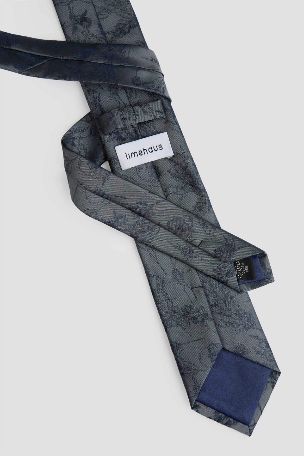  Grey Winter Floral Tie