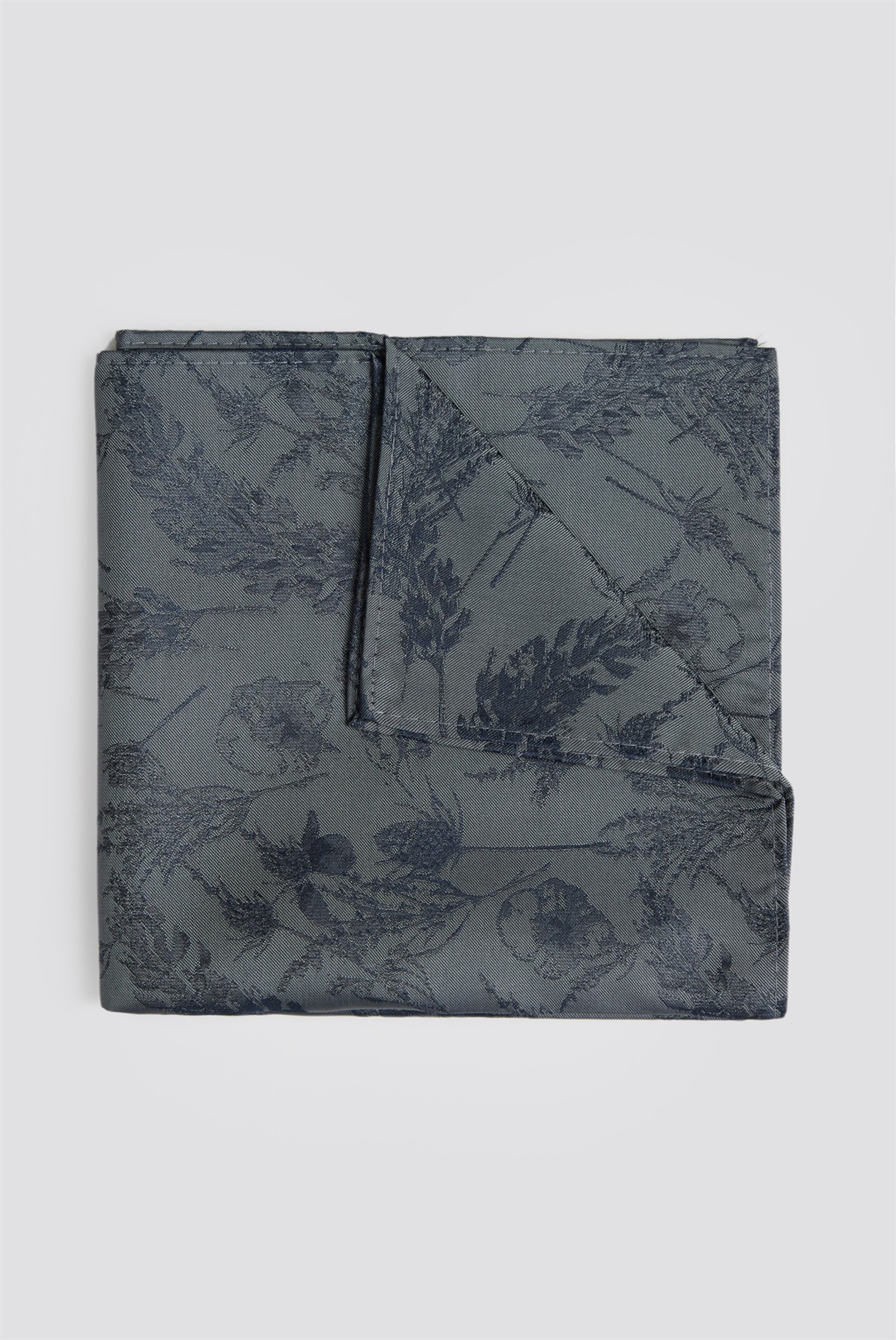  Grey Winter Floral Pocket Square