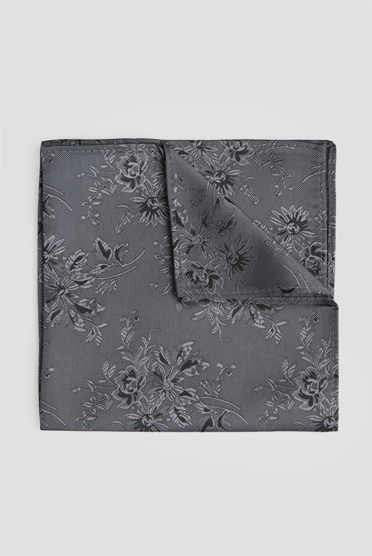  Grey Abloom Pocket Square