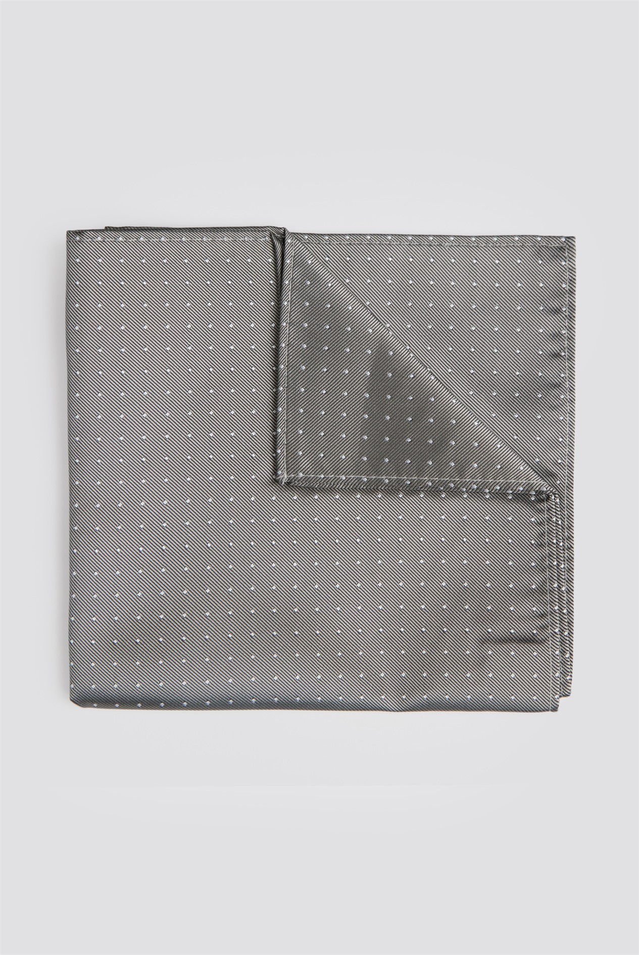  Grey Pindot Pocket Square