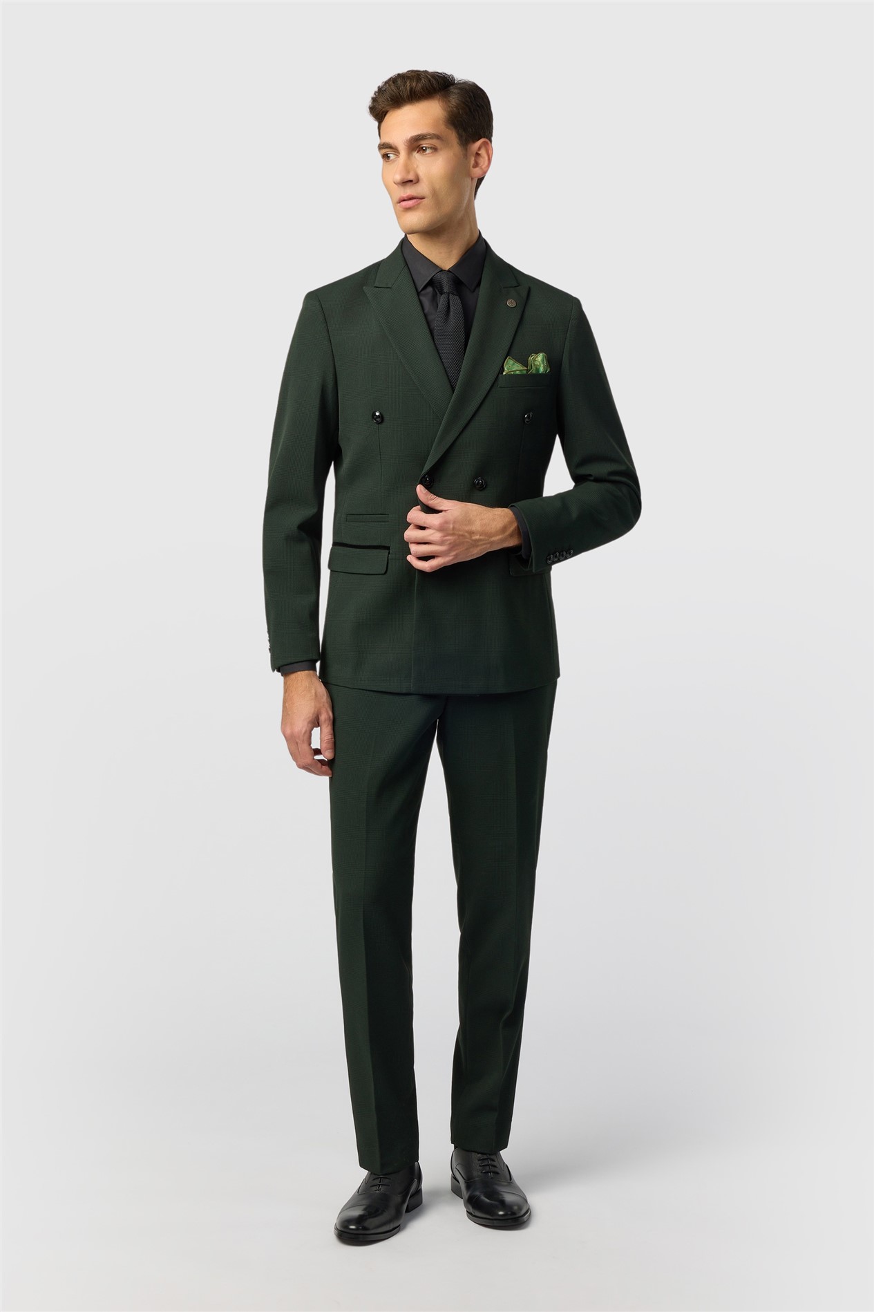 Marc Darcy Slim Fit Bromley Green Double Breasted Jacket