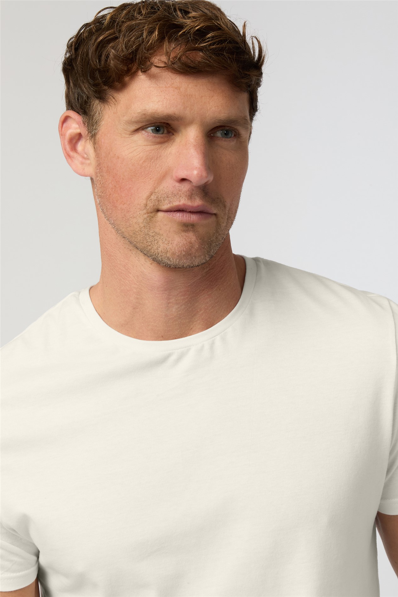 Ecru Crew Neck T-Shirt