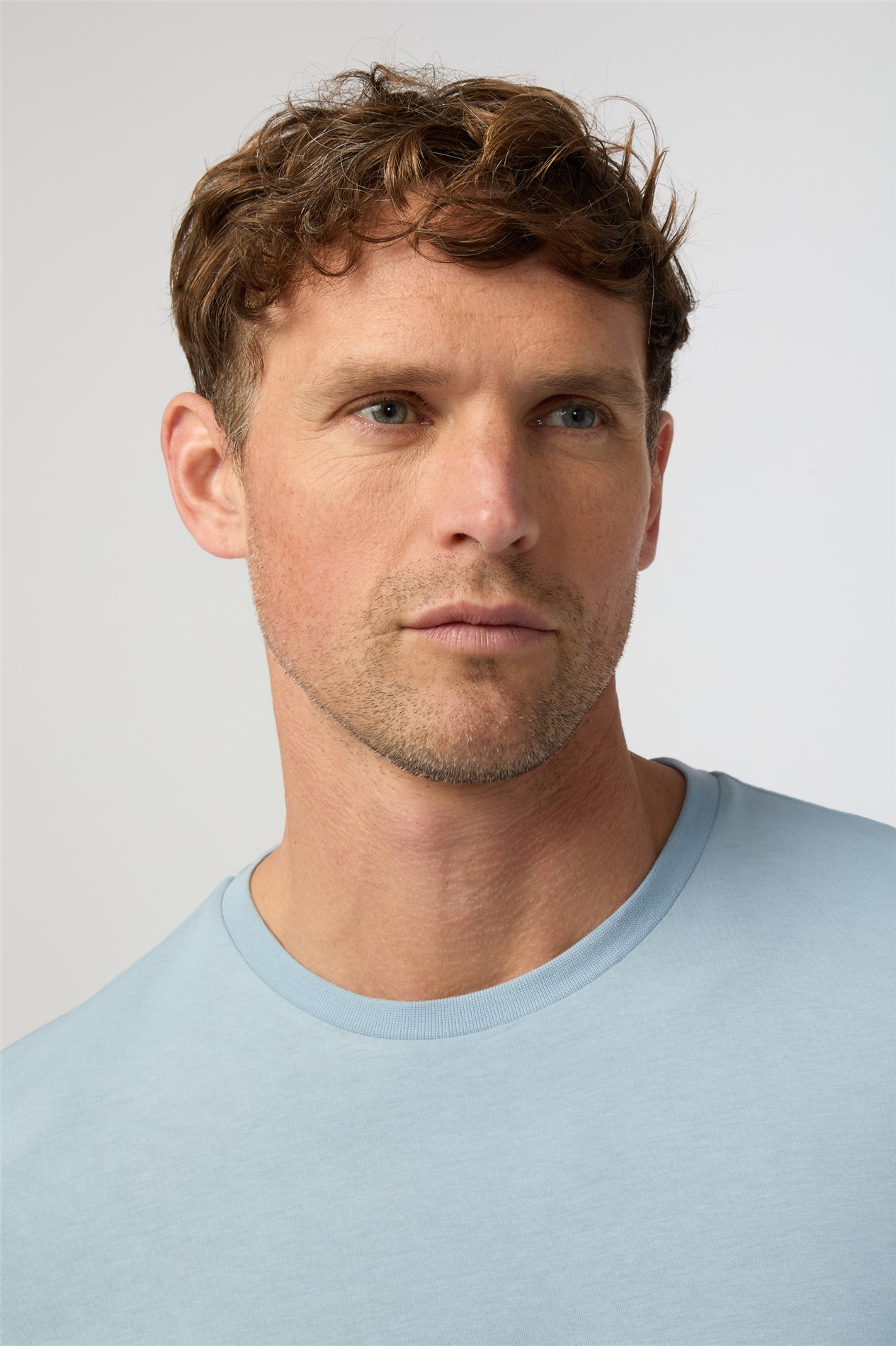  Light Blue Crew Neck T-Shirt