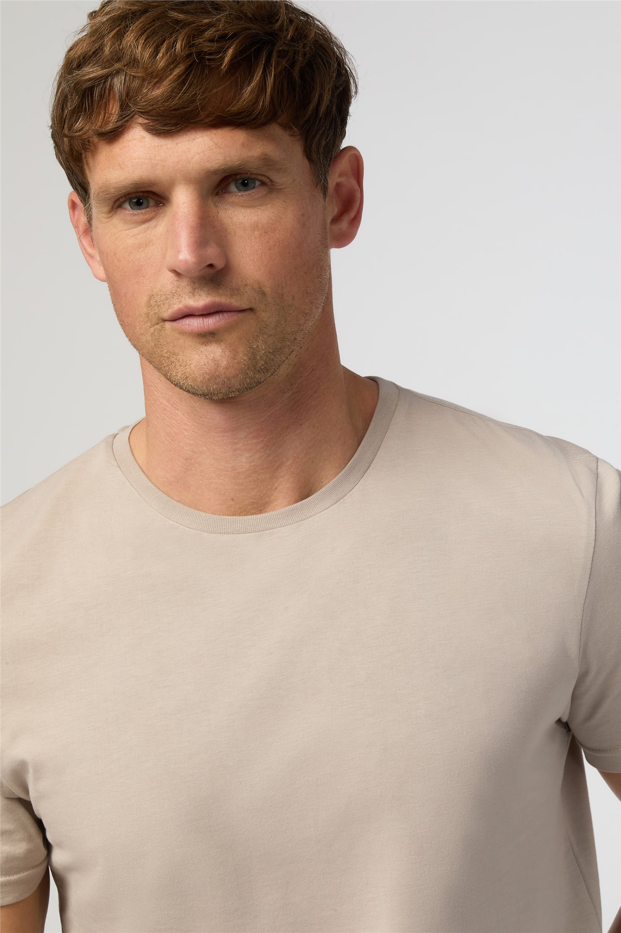  Taupe Crew Neck T-Shirt
