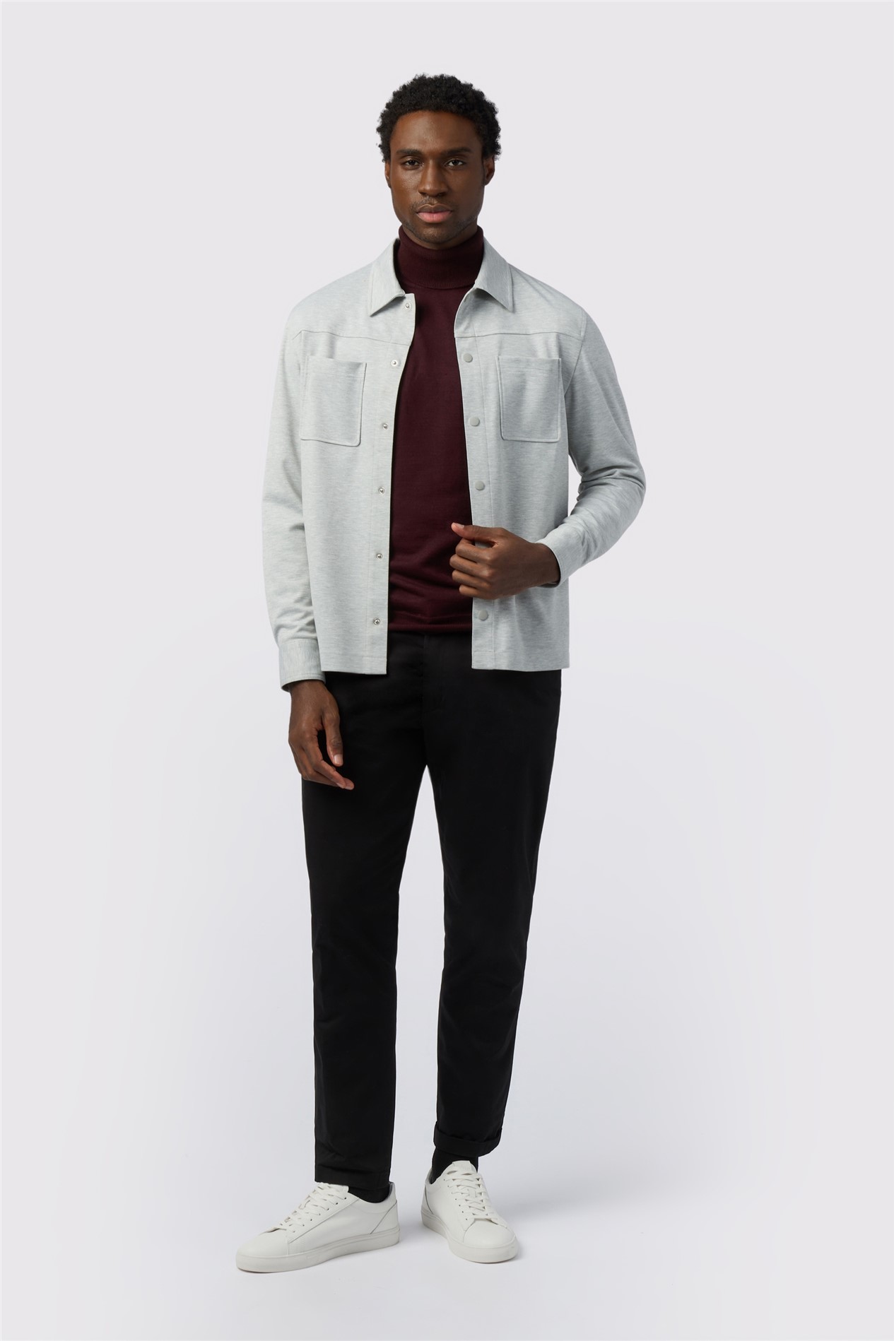 Melka Light Grey Jersey Overshirt