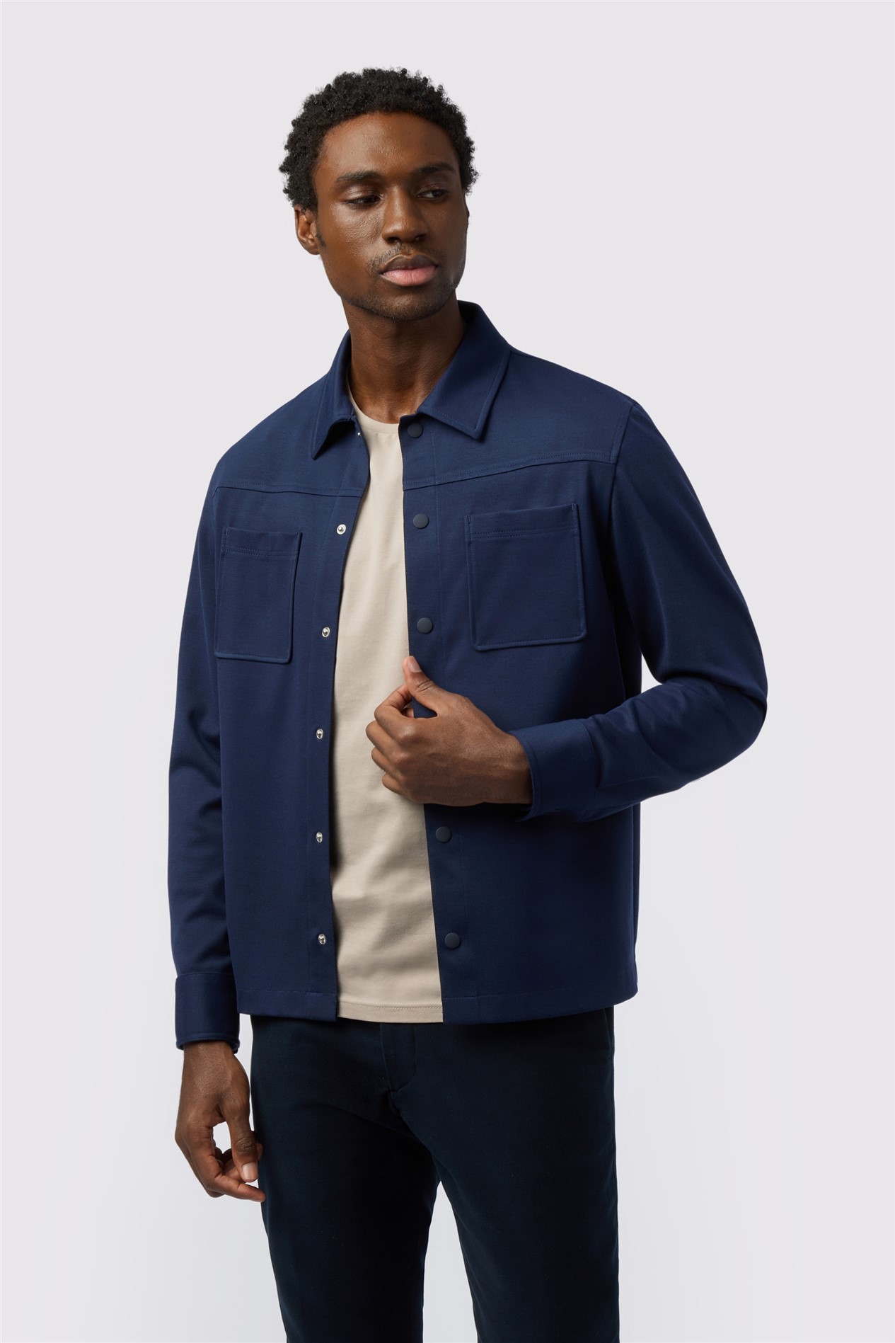 Melka Navy Jersey Overshirt