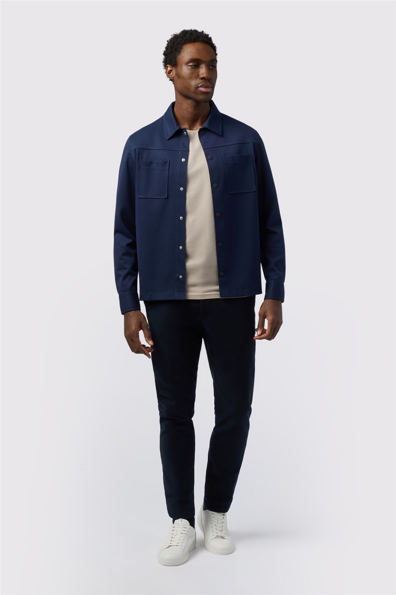 Melka Navy Jersey Overshirt