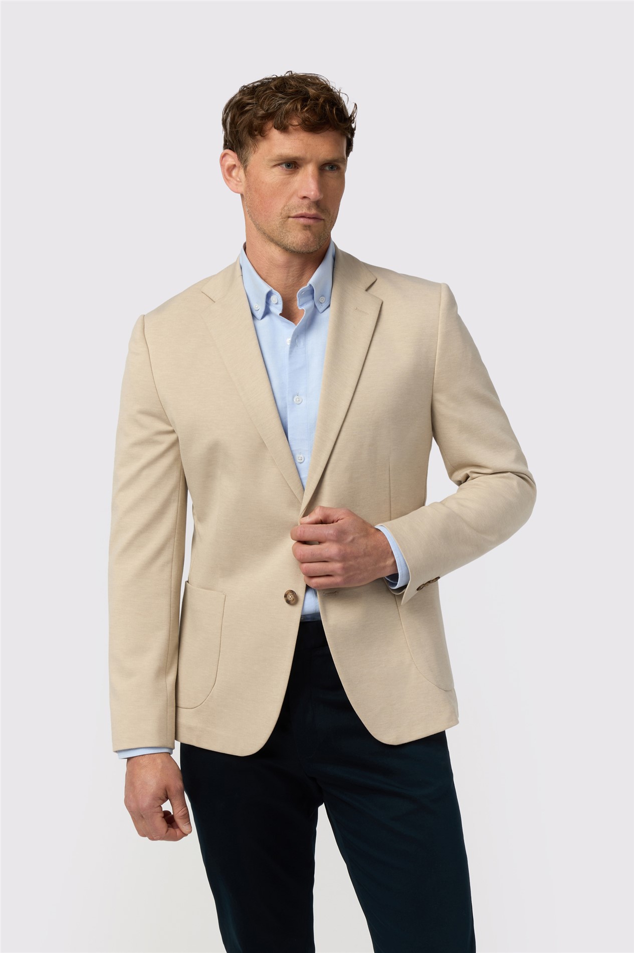 Melka Oatmeal Jersey Blazer