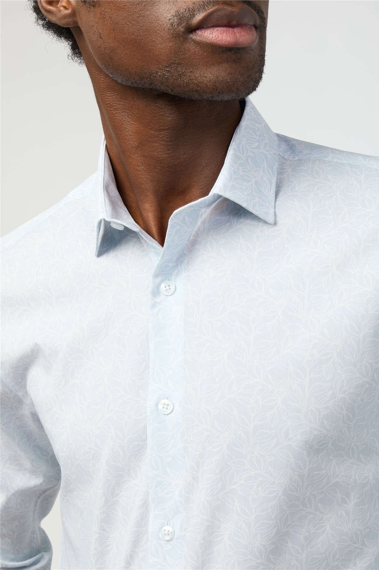 Limehaus Slim Fit Leaf Print Shirt