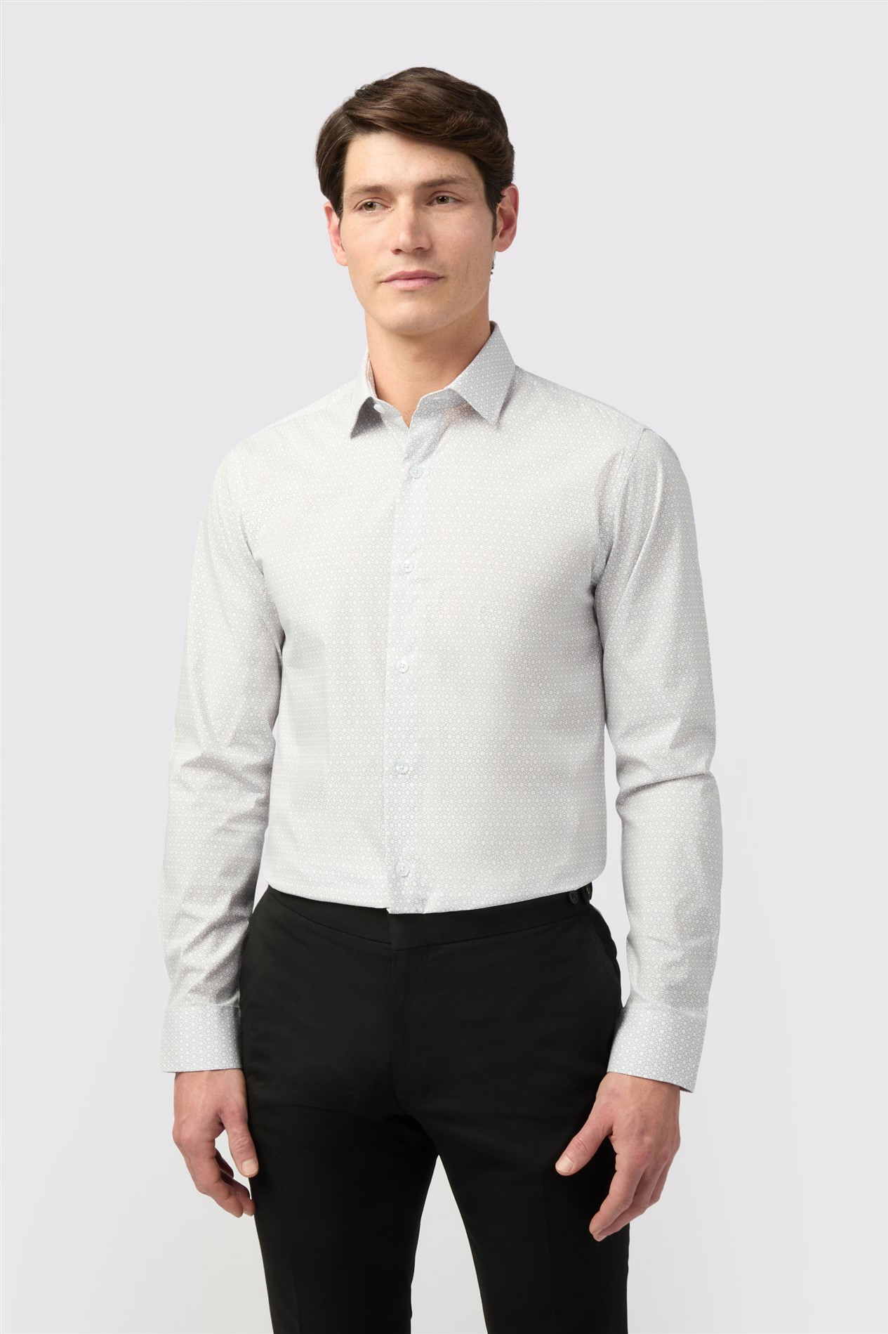 Limehaus Slim Fit Geo Floral Print Shirt