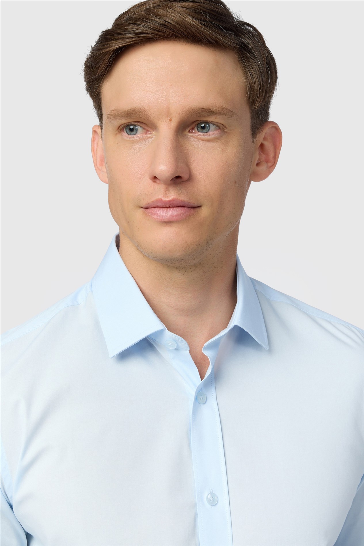 Limehaus Slim Fit Blue Stretch Shirt