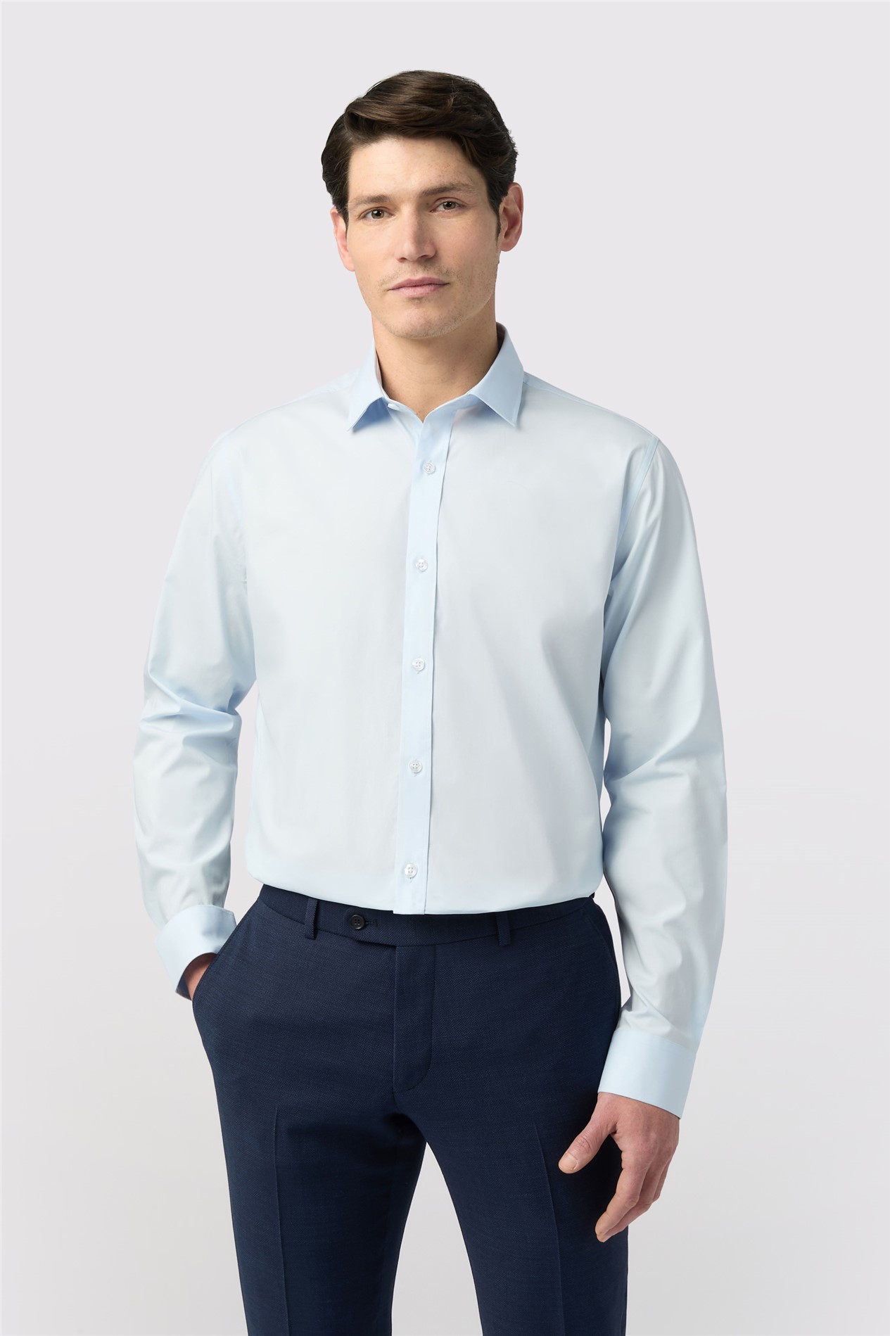 Limehaus Regular Fit Blue Stretch Shirt