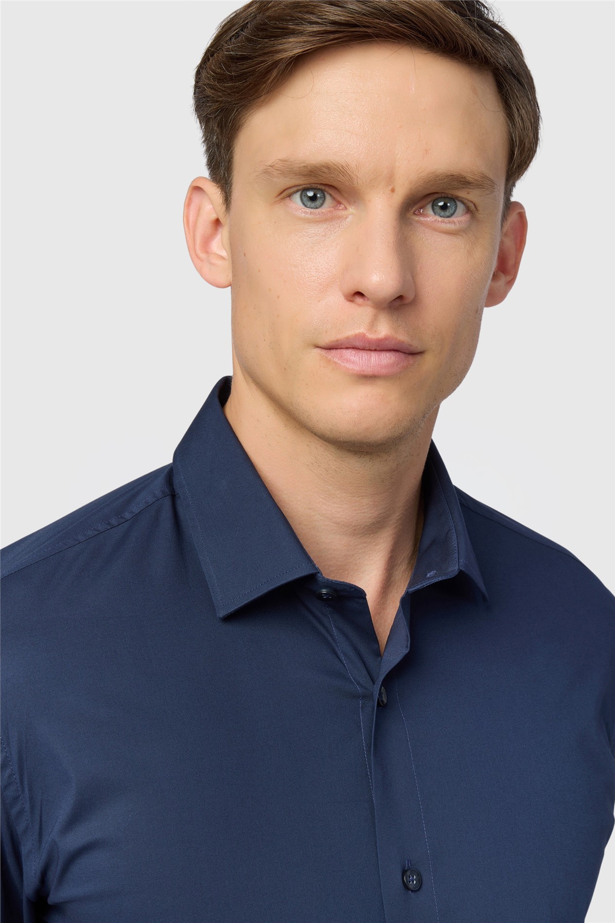 Limehaus Slim Fit Navy Stretch Shirt