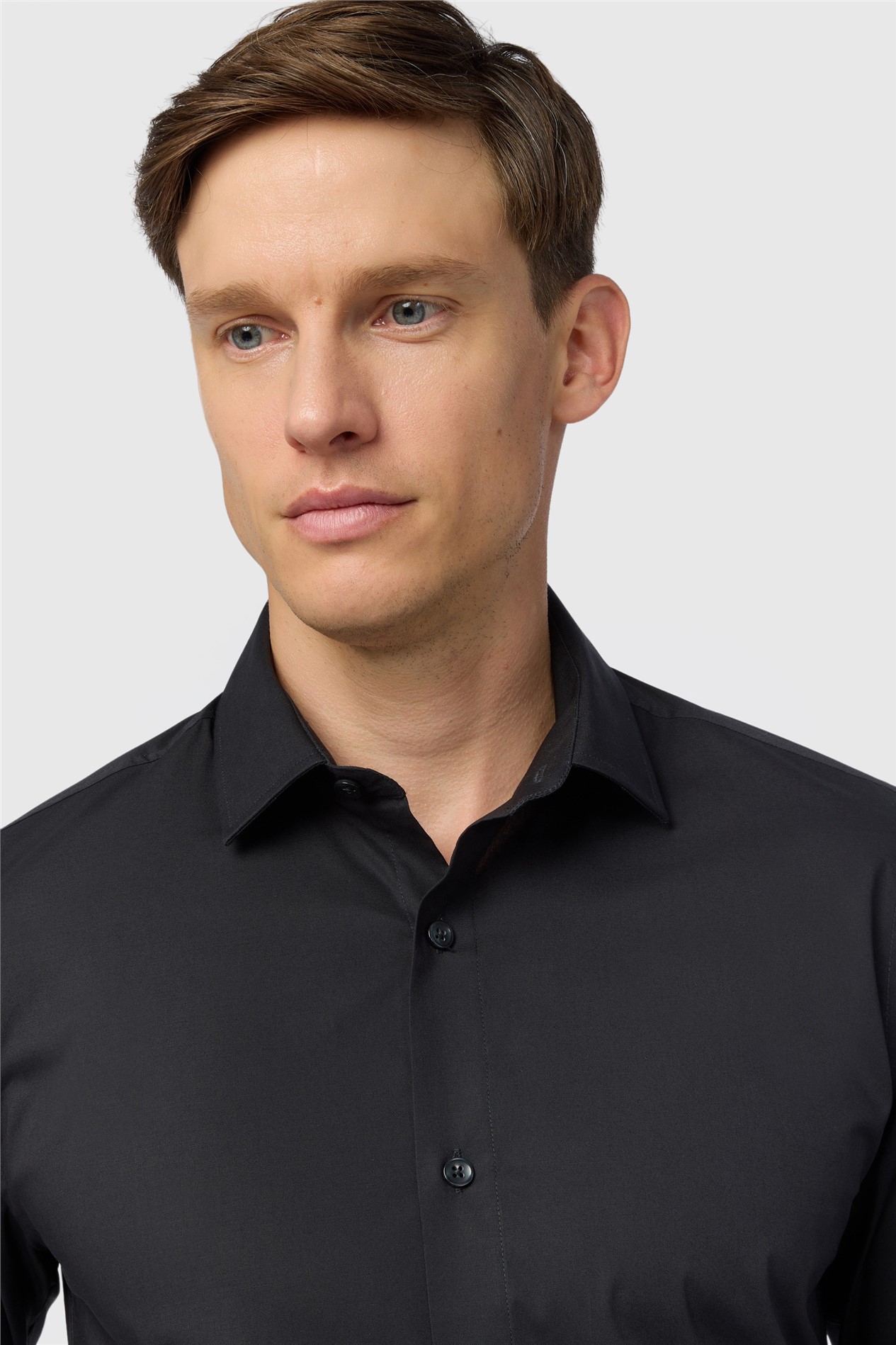 Limehaus Slim Fit Black Stretch Shirt