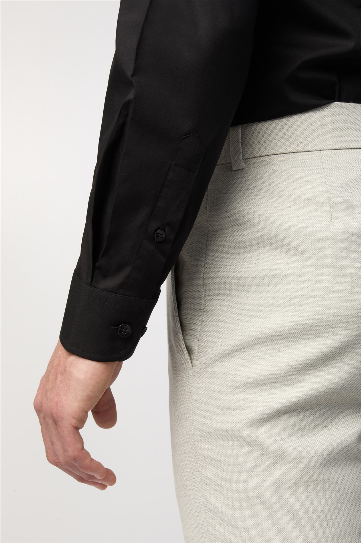  Slim Fit Black Stretch Shirt