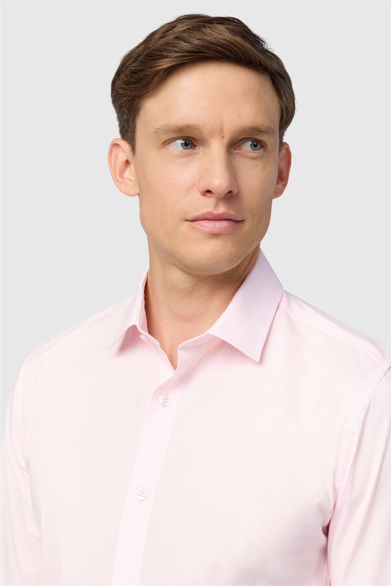 Limehaus Slim Fit Pink Stretch Shirt